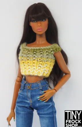 12" Fashion Doll Ombre Yellow Sweater Crop Top