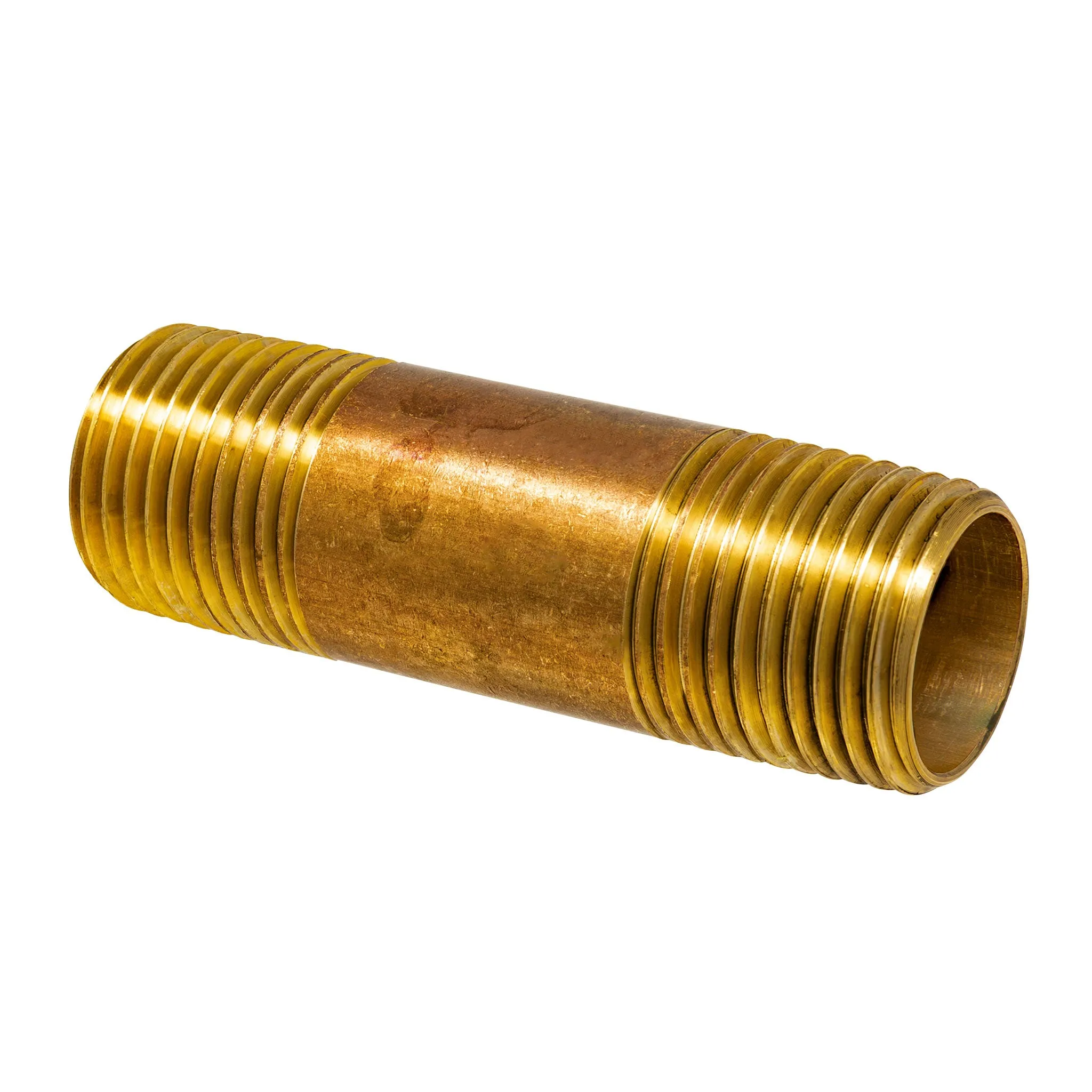 1/2" x 3" Length Red Brass Nipple, Lead Free