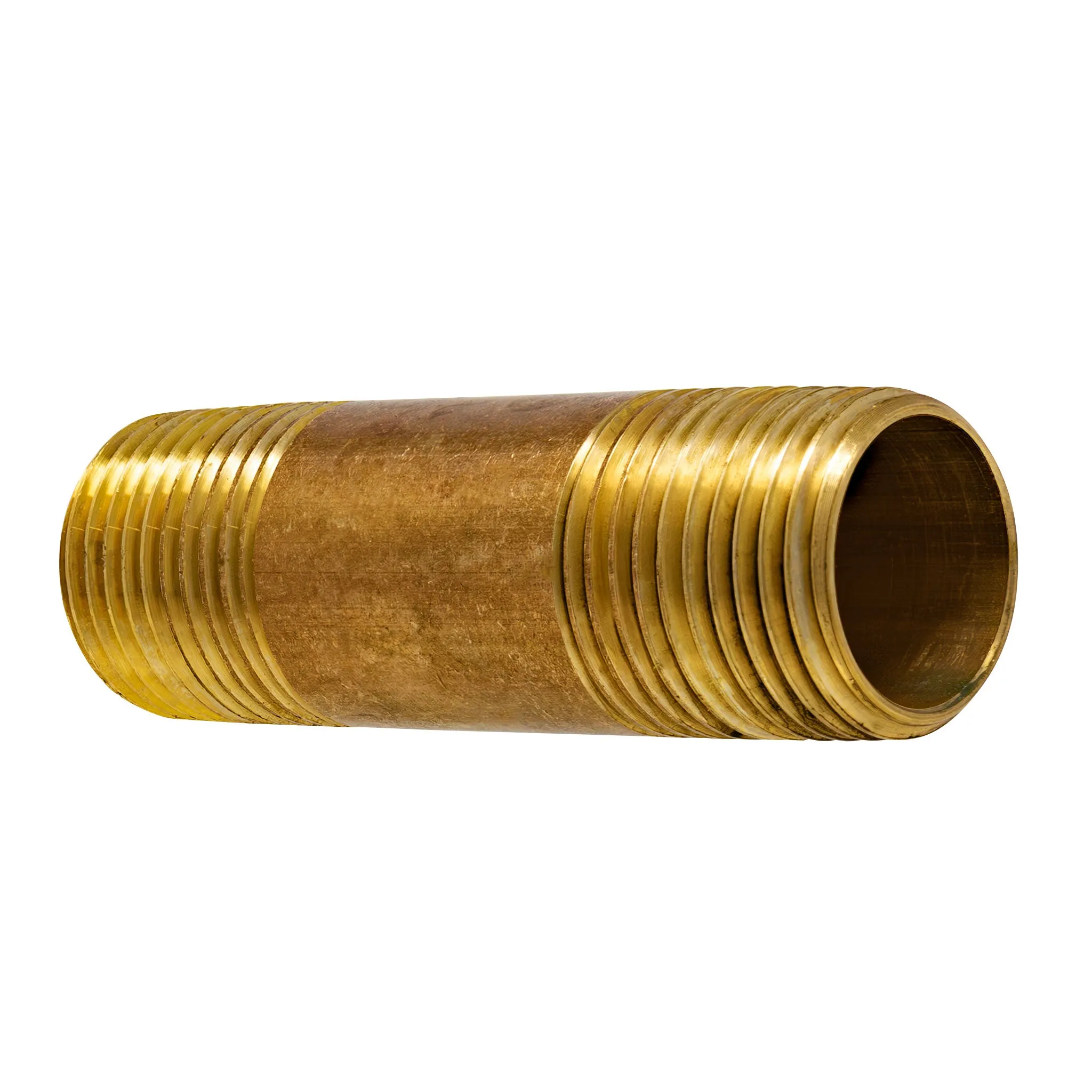 1/2" x 3" Length Red Brass Nipple, Lead Free