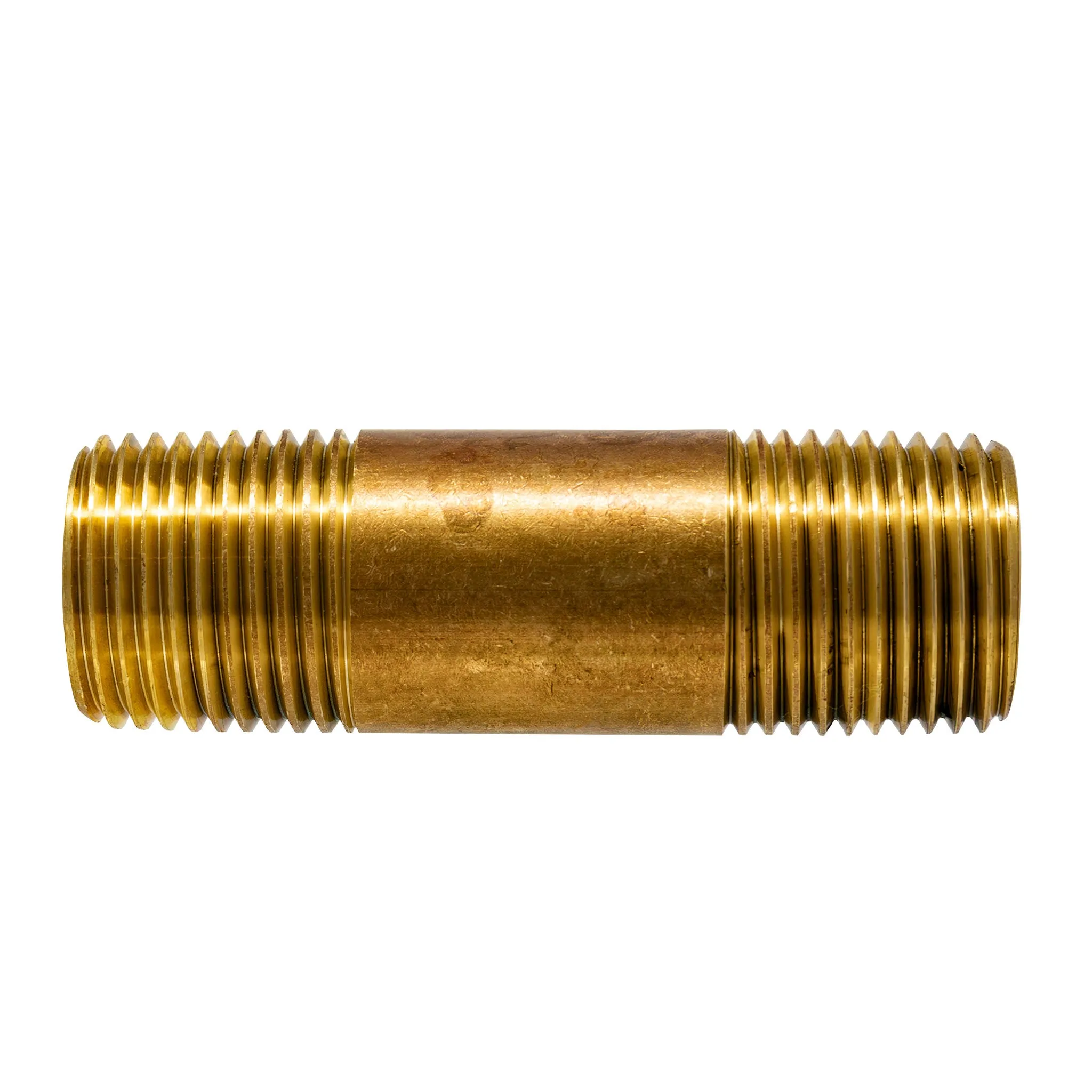 1/2" x 3" Length Red Brass Nipple, Lead Free