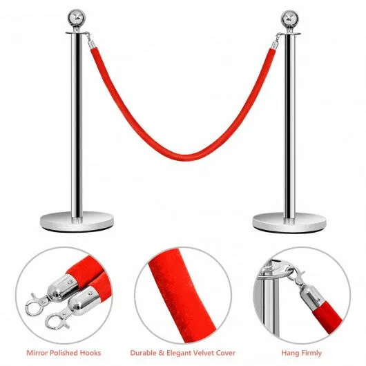 2 pcs Barrier Crowd Control Stanchion Queue Velvet Rope