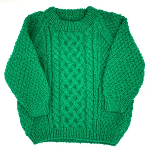 3 Y Forrest Green Acrylic Aran Knit Pullover