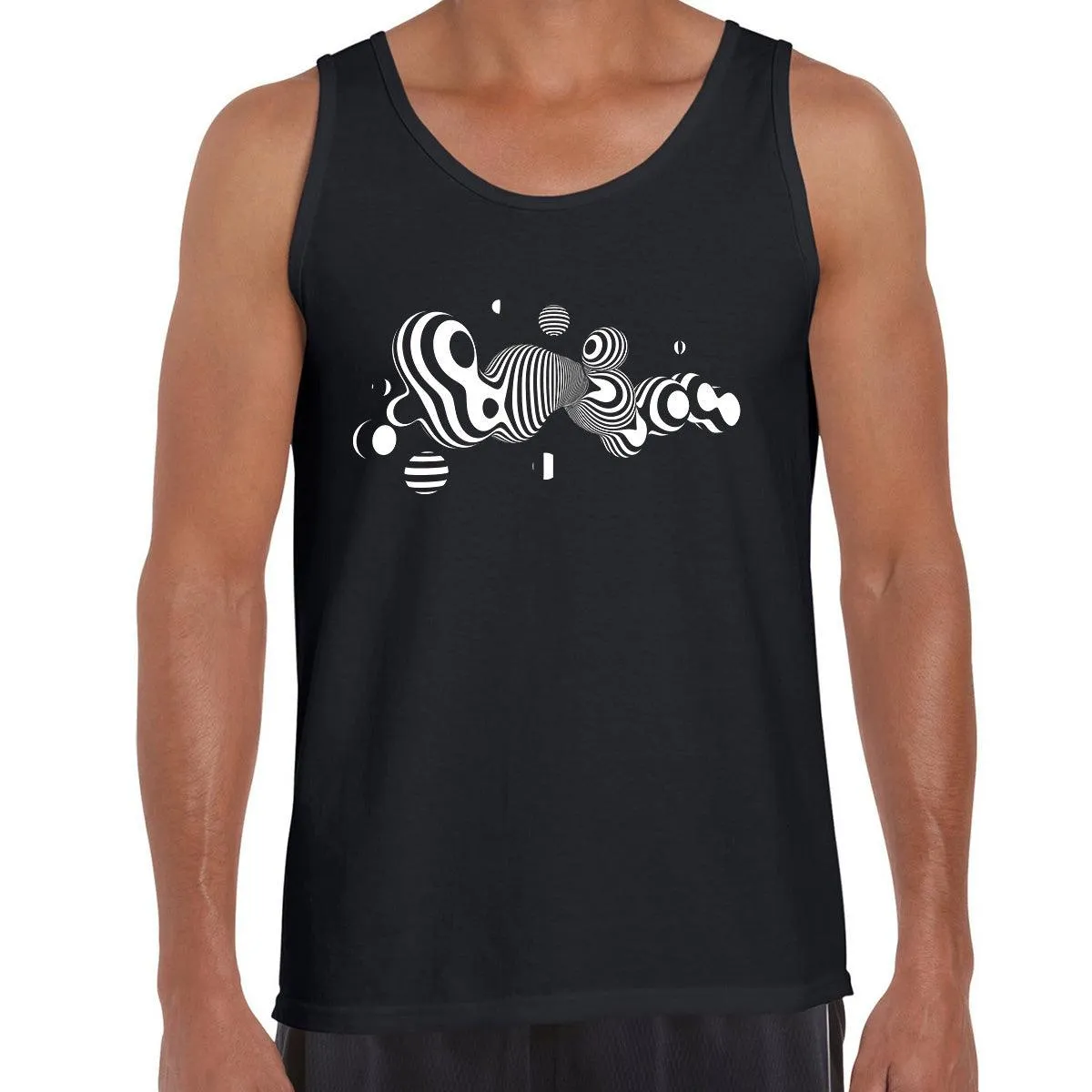 3D Fluid Steel Black & White Ball Unique Design Tank Top