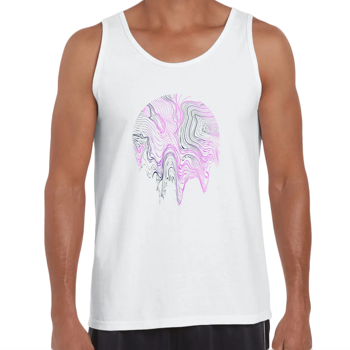 3D Tank Top Vaporwave abstract liquid Fluid Sphere Surreal Unique Design