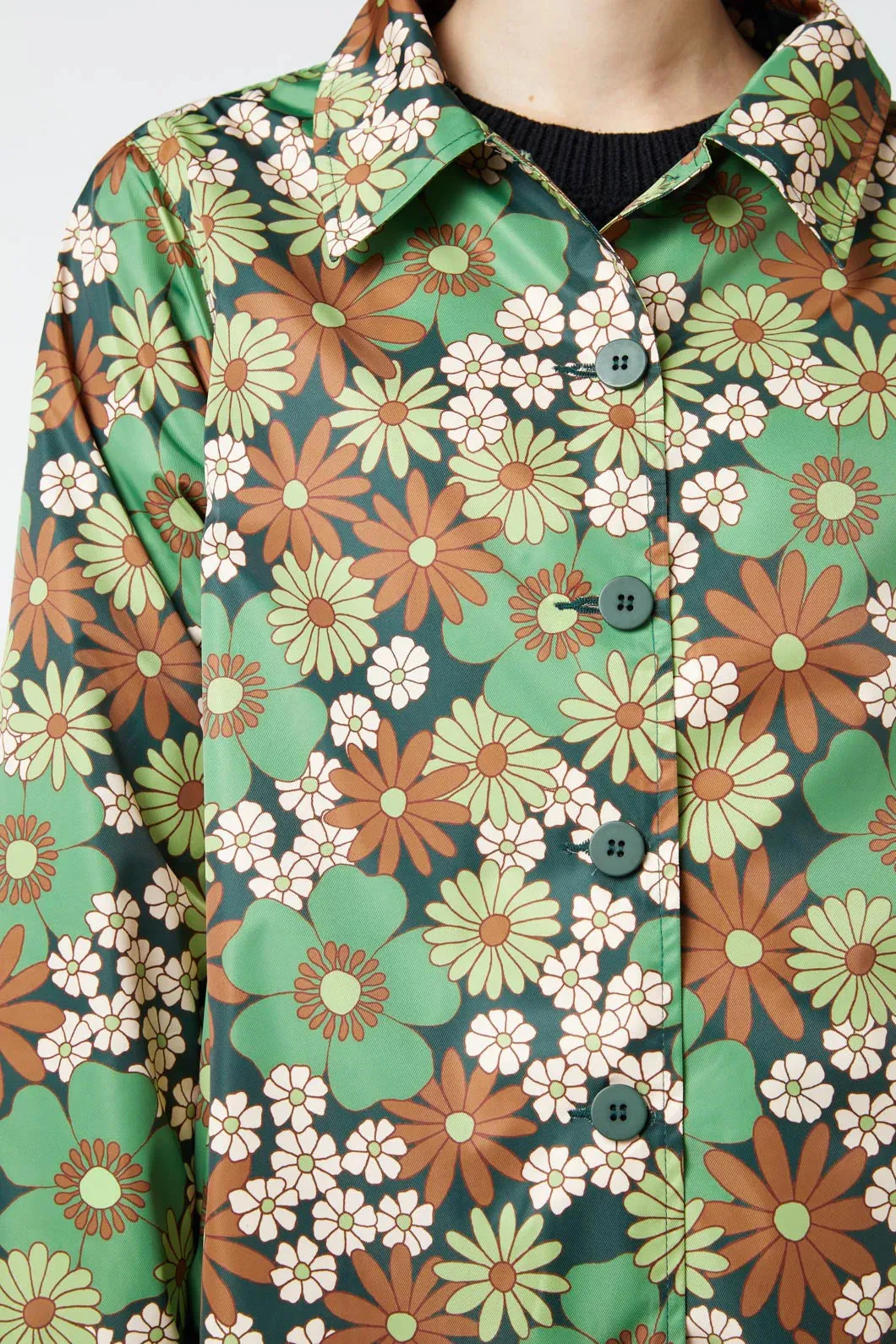 60s Swing Flower Raincoat