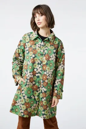 60s Swing Flower Raincoat