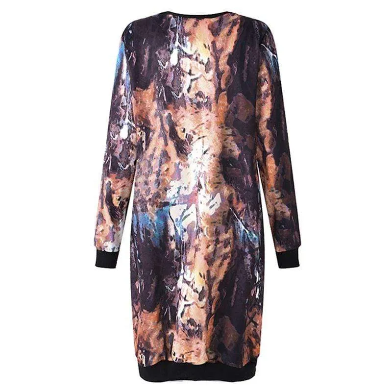 Abstract Nature Plus Size Sweater Dress