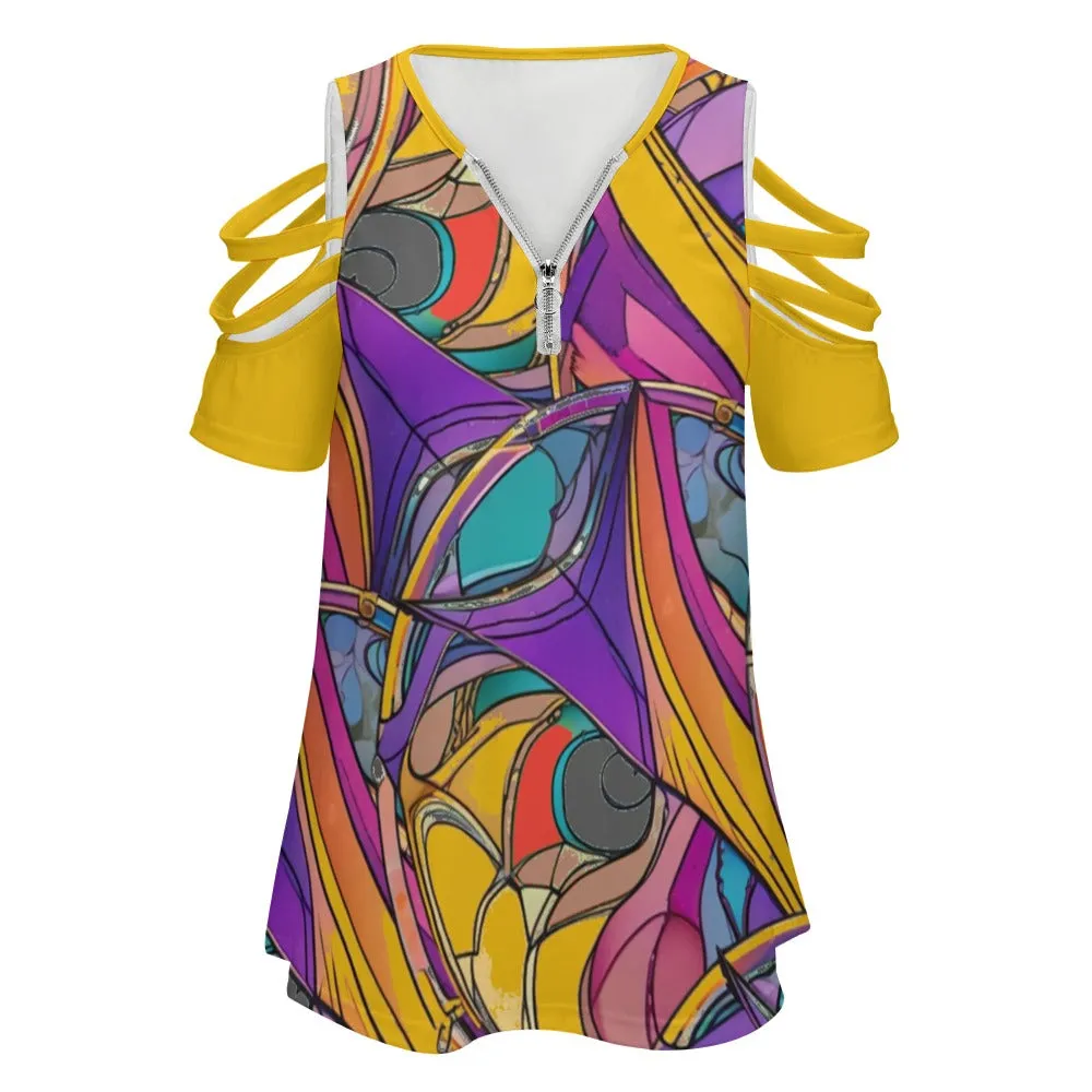 Abstract Urbania Ladies BE Zip Strappy Shoulder Top