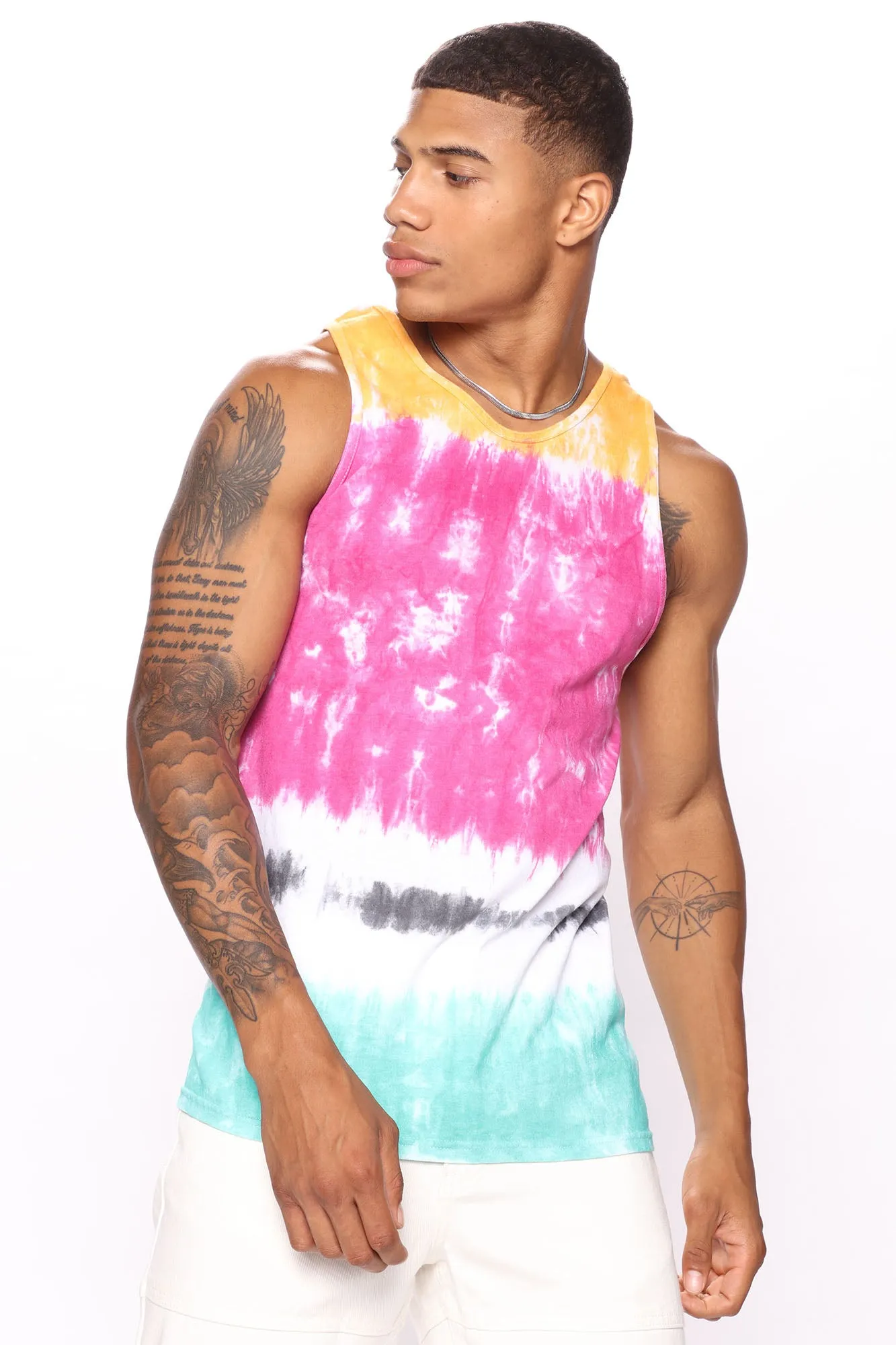 Abstract World Tie Dye Tank Top - Multi Color