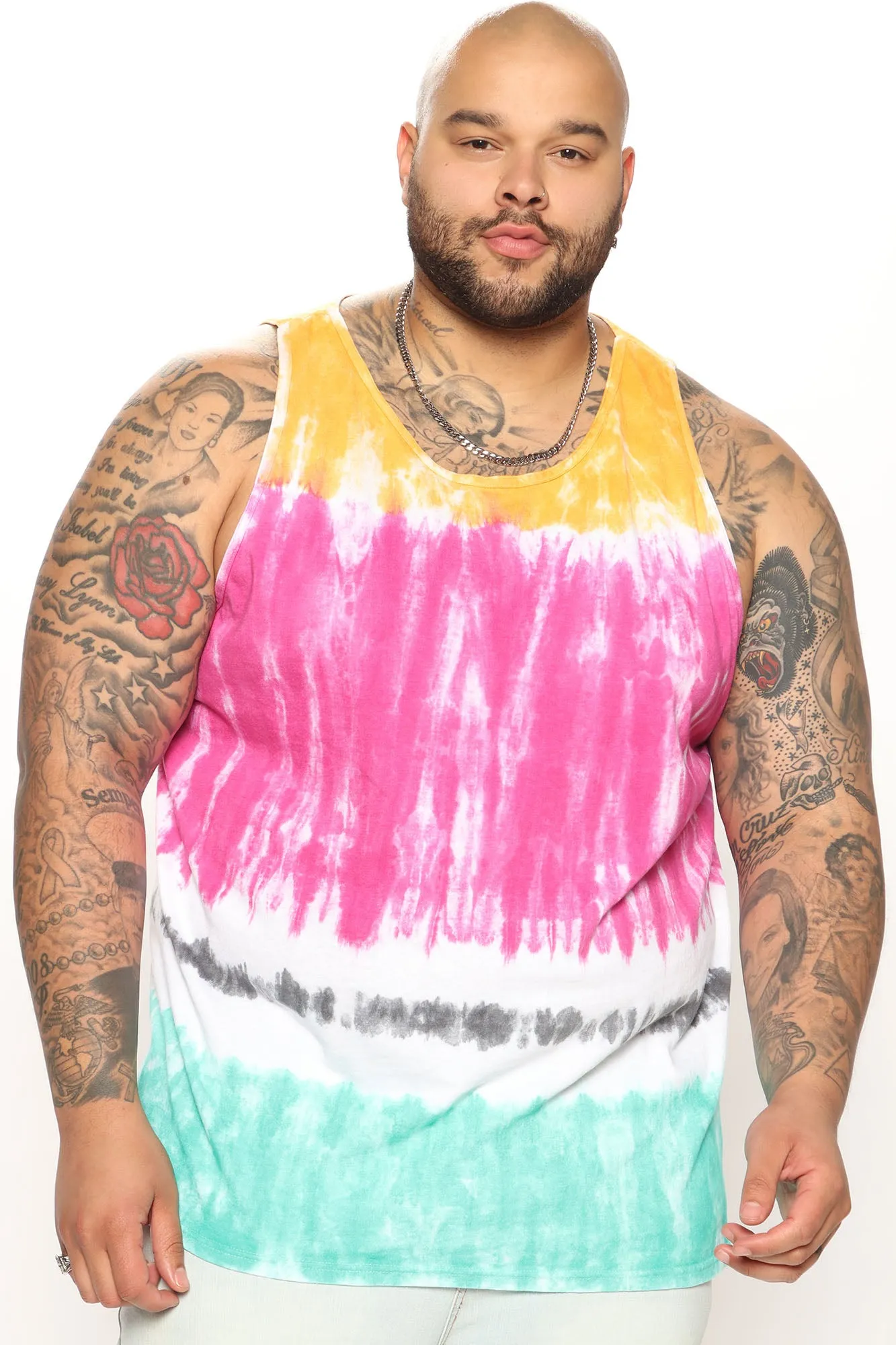 Abstract World Tie Dye Tank Top - Multi Color