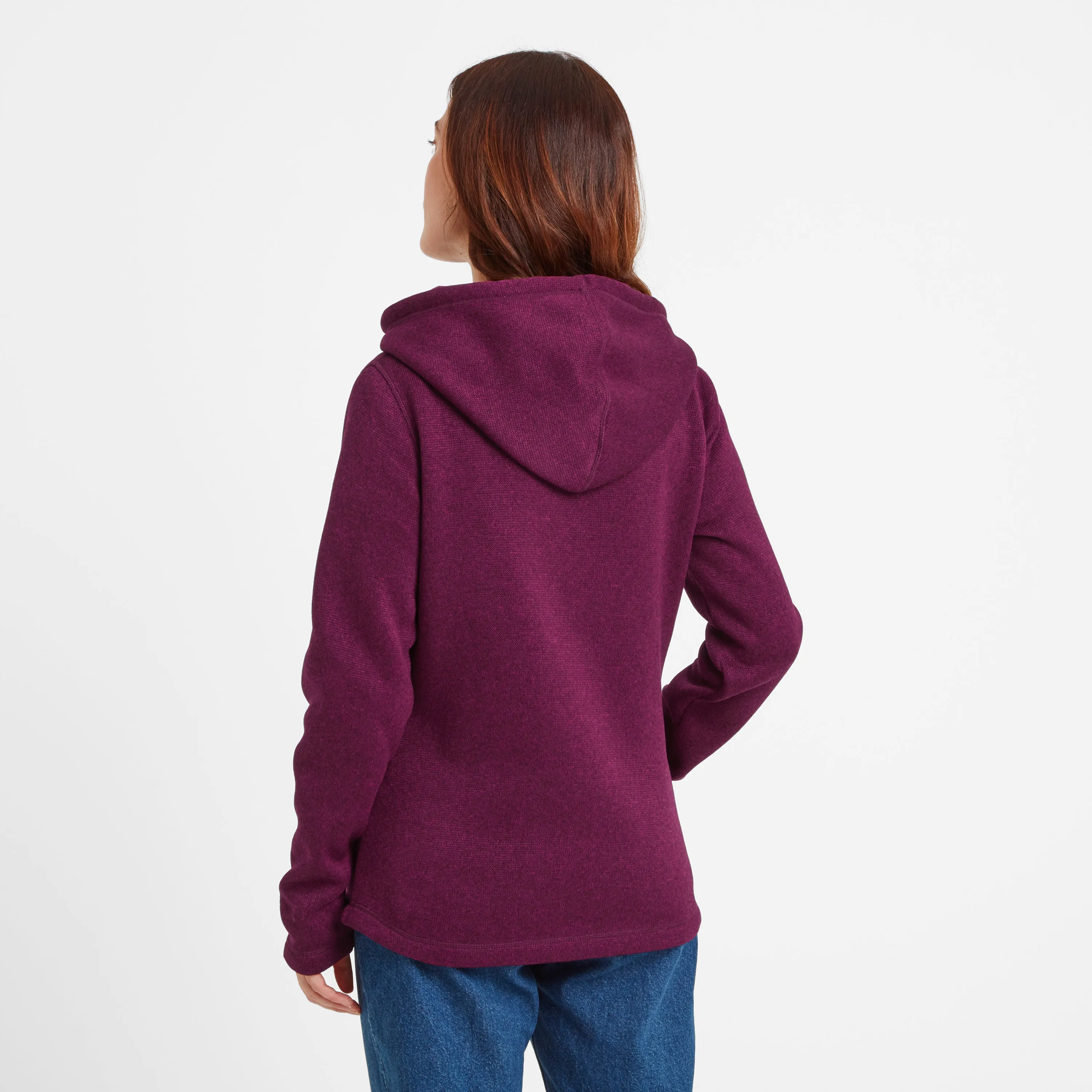 Acer Womens Knitlook Fleece Hoody - Purple Berry Marl