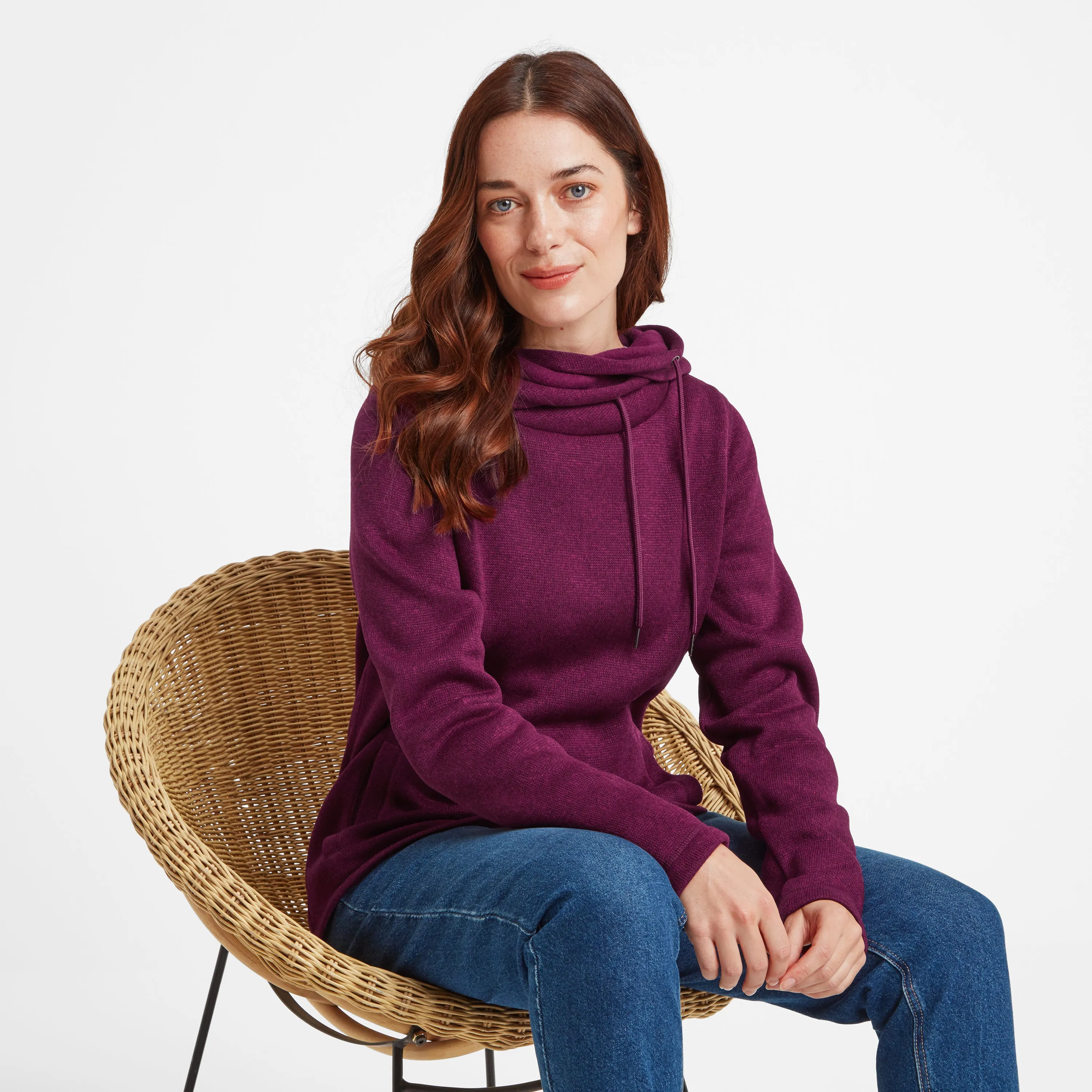 Acer Womens Knitlook Fleece Hoody - Purple Berry Marl