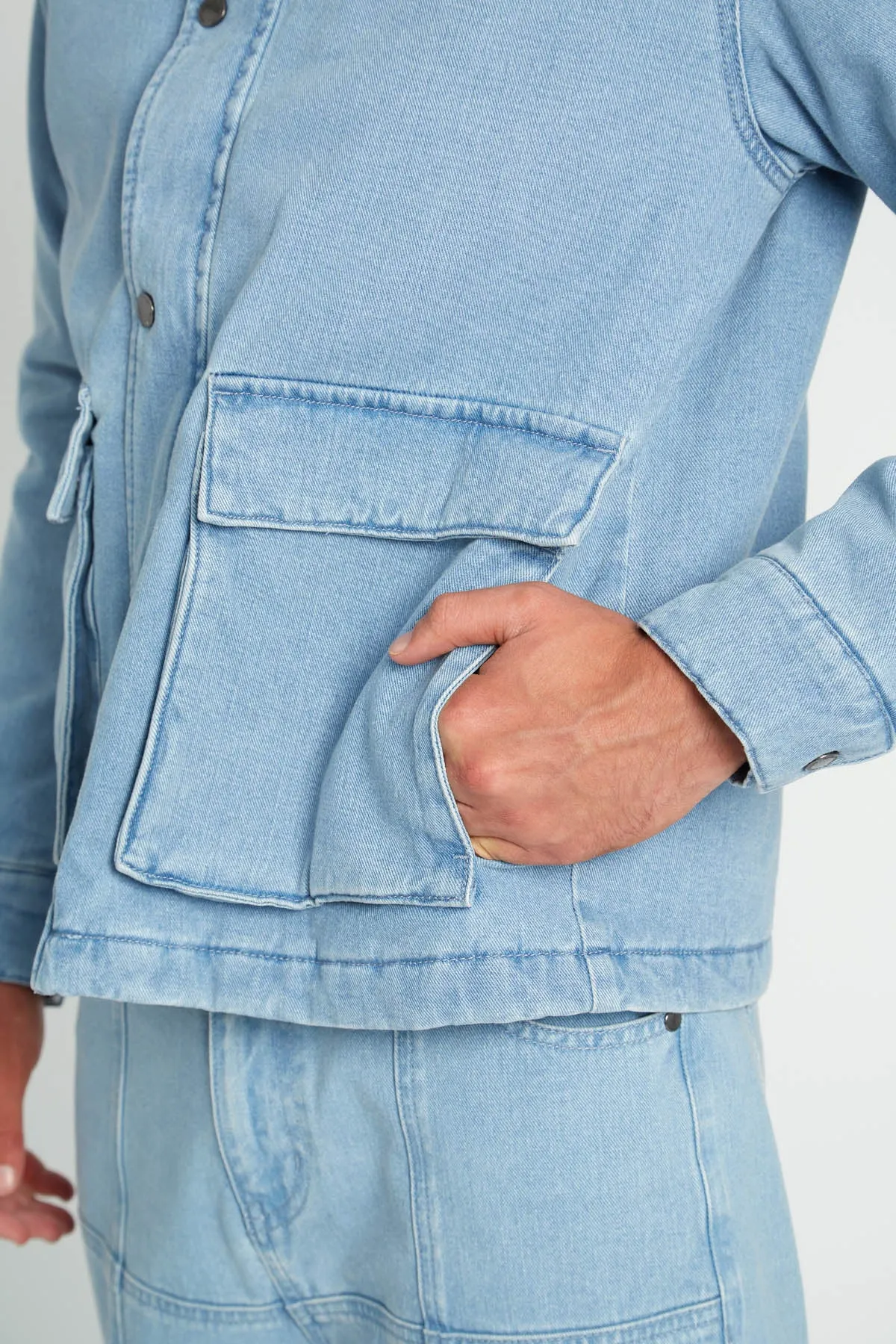 ALFONSO DENIM JACKET WITH SHERPA COLLAR