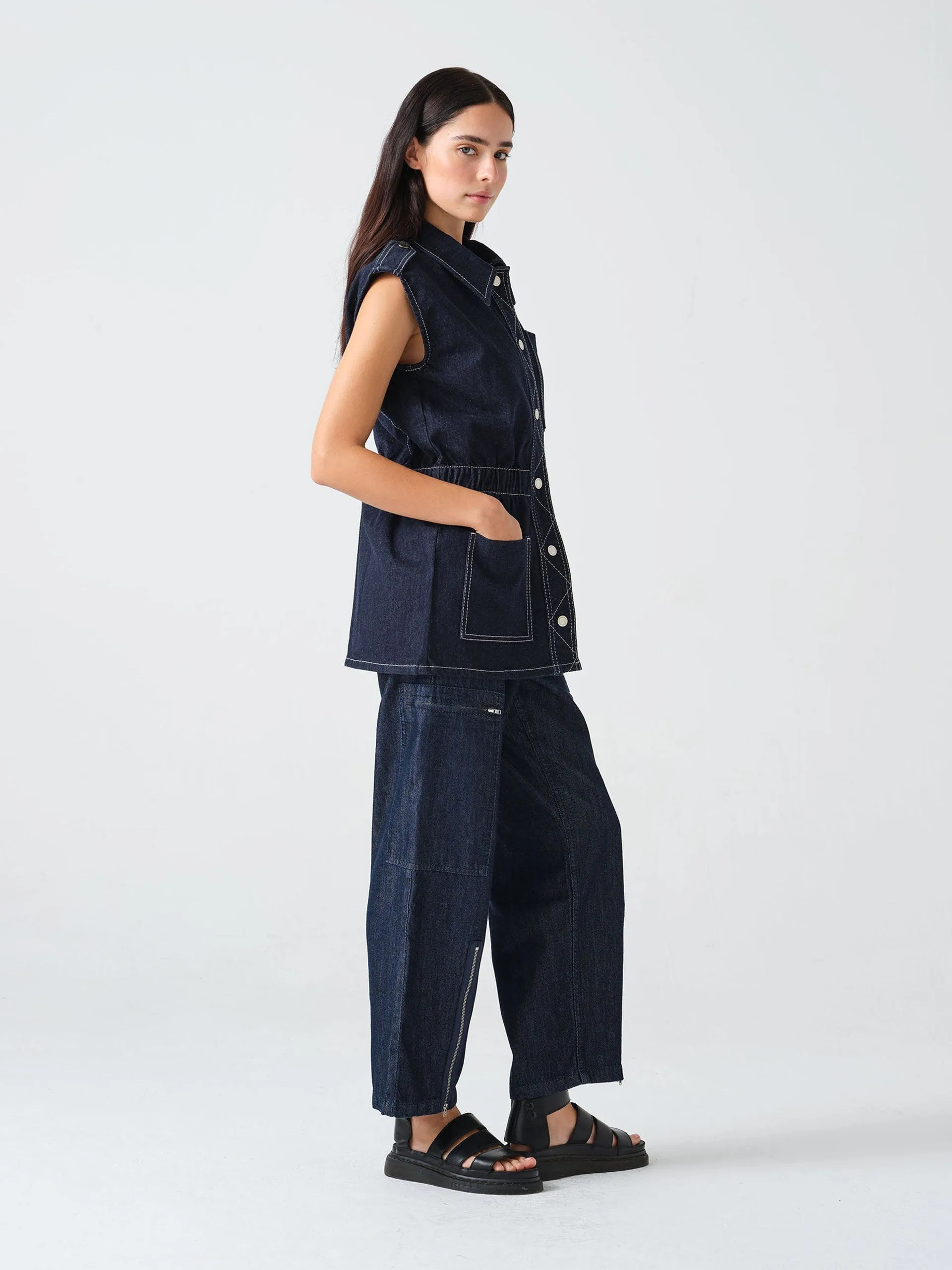 Amelia pant in indigo rinse