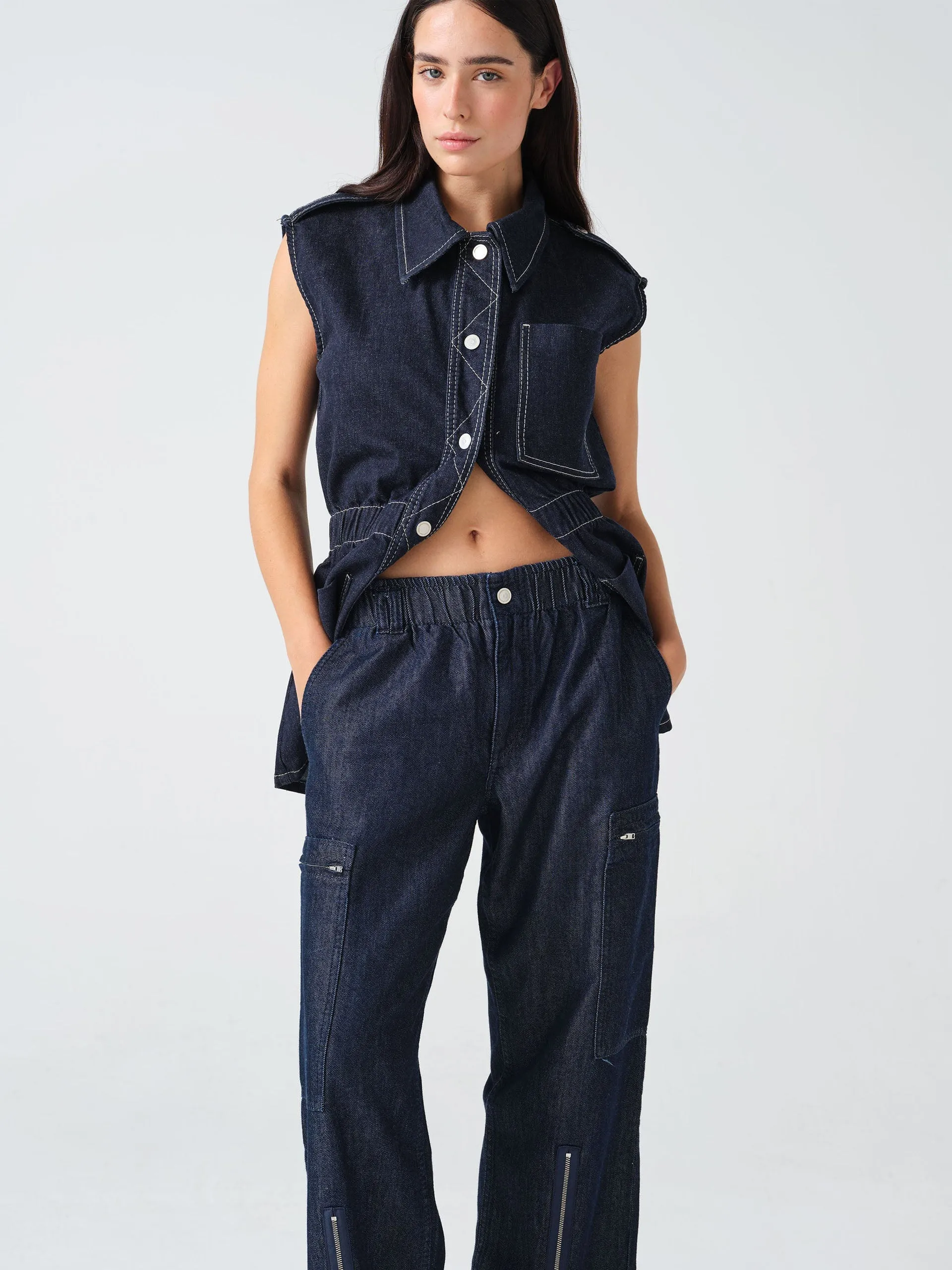 Amelia pant in indigo rinse