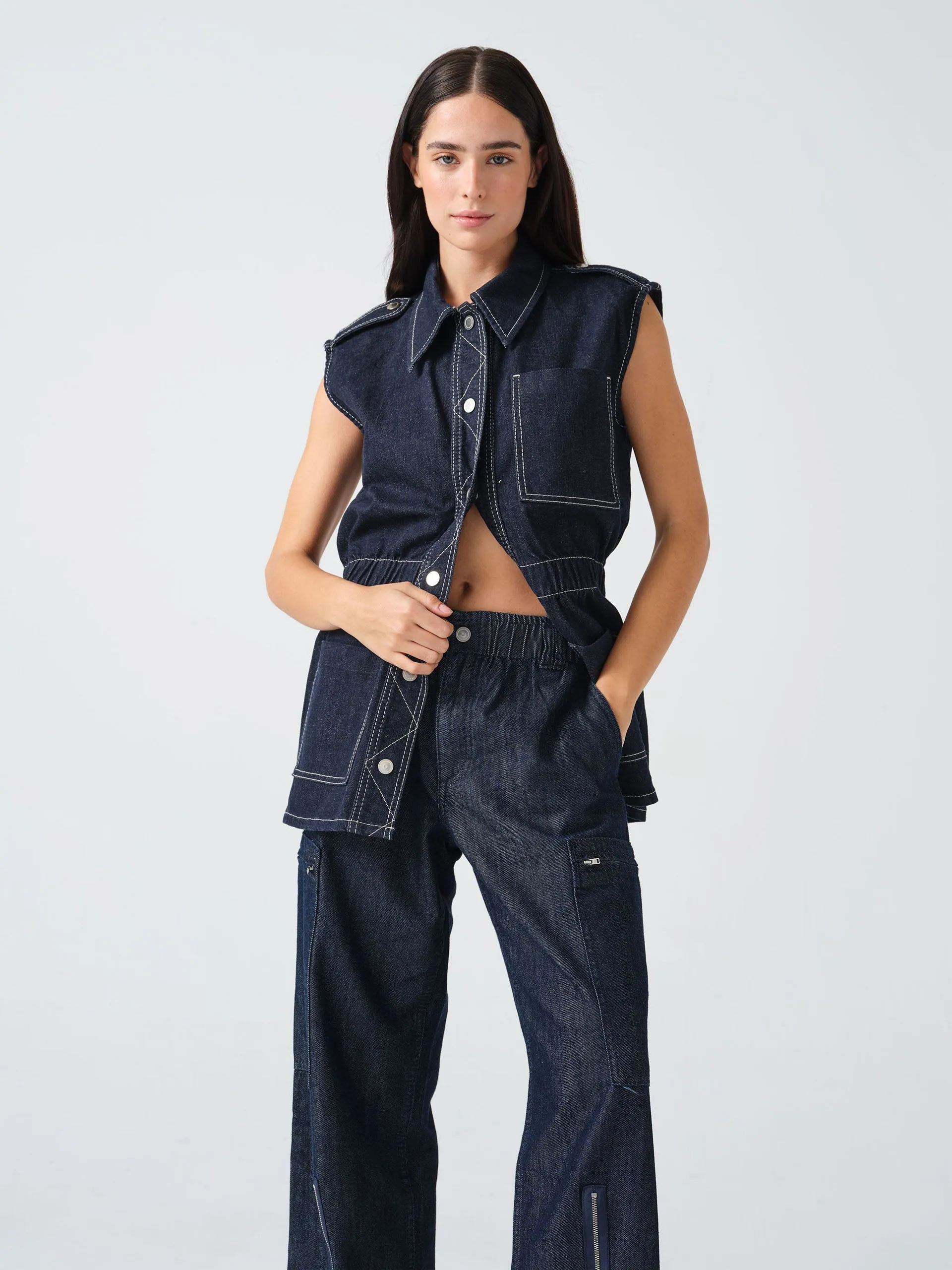 Amelia pant in indigo rinse