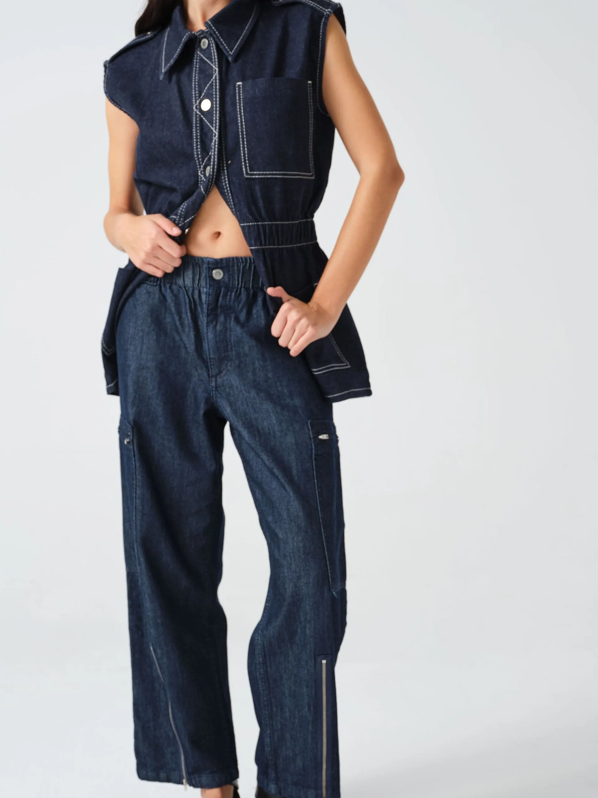 Amelia pant in indigo rinse