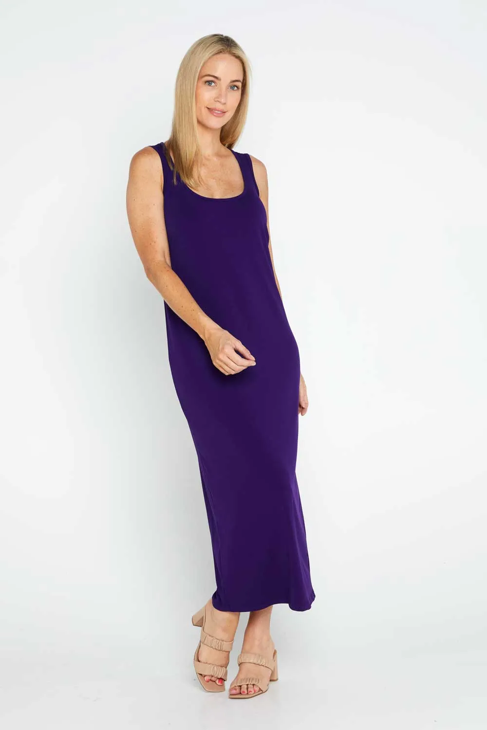 Amy Midi Stretch Slip - Purple