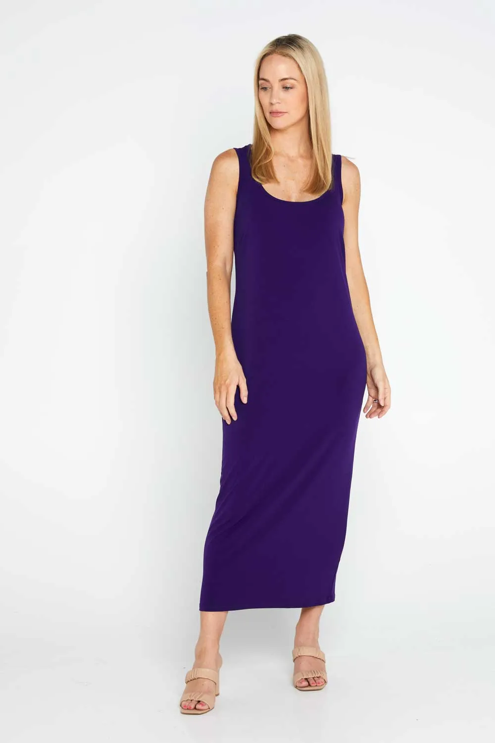 Amy Midi Stretch Slip - Purple