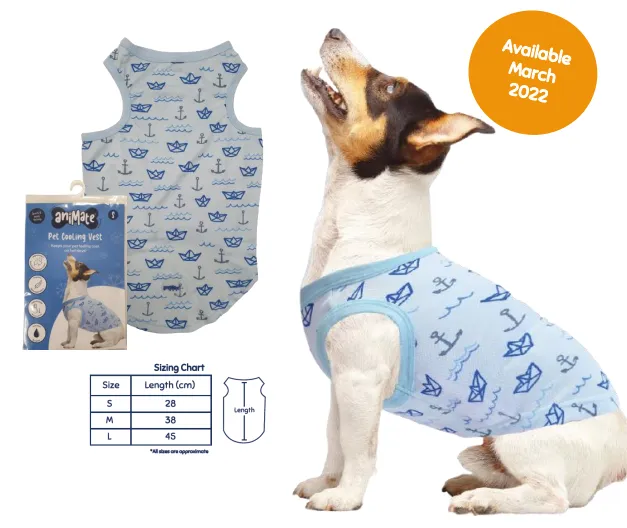 Animate - Pet Cooling Vest - Fish - Med -  38cm (Chest: 55cm, Neck: 35cm)