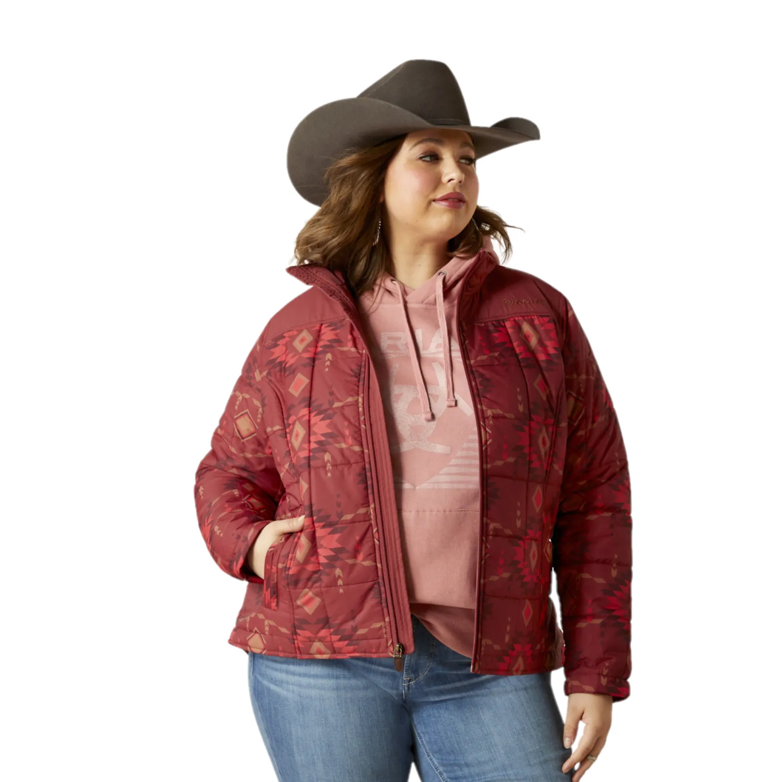 Ariat Ladies R.E.A.L. Crius Insulated Burnt Rose Print Jacket 10046681