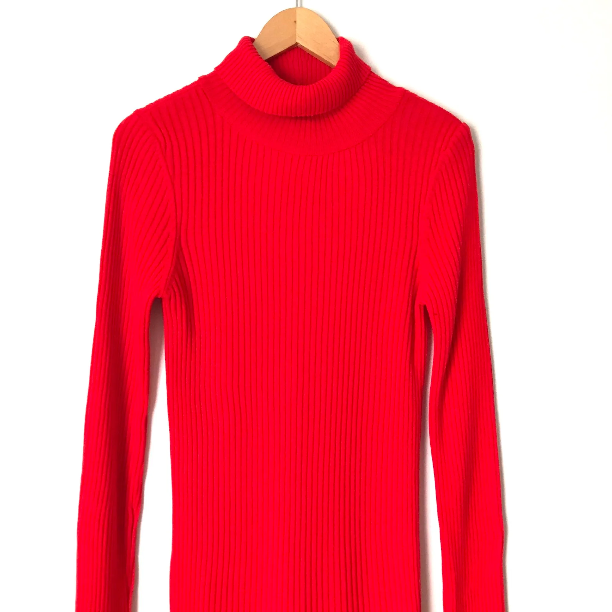 ASOS Red Ribbed Roll Neck Sweater Dress- Size 12