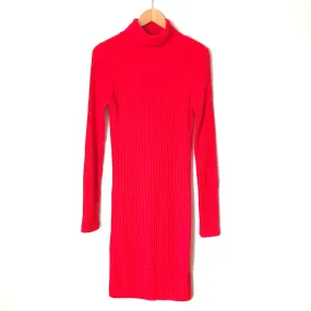 ASOS Red Ribbed Roll Neck Sweater Dress- Size 12