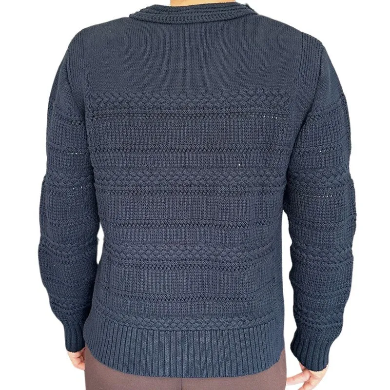 Autumn Cashmere Cable Sweater - Navy