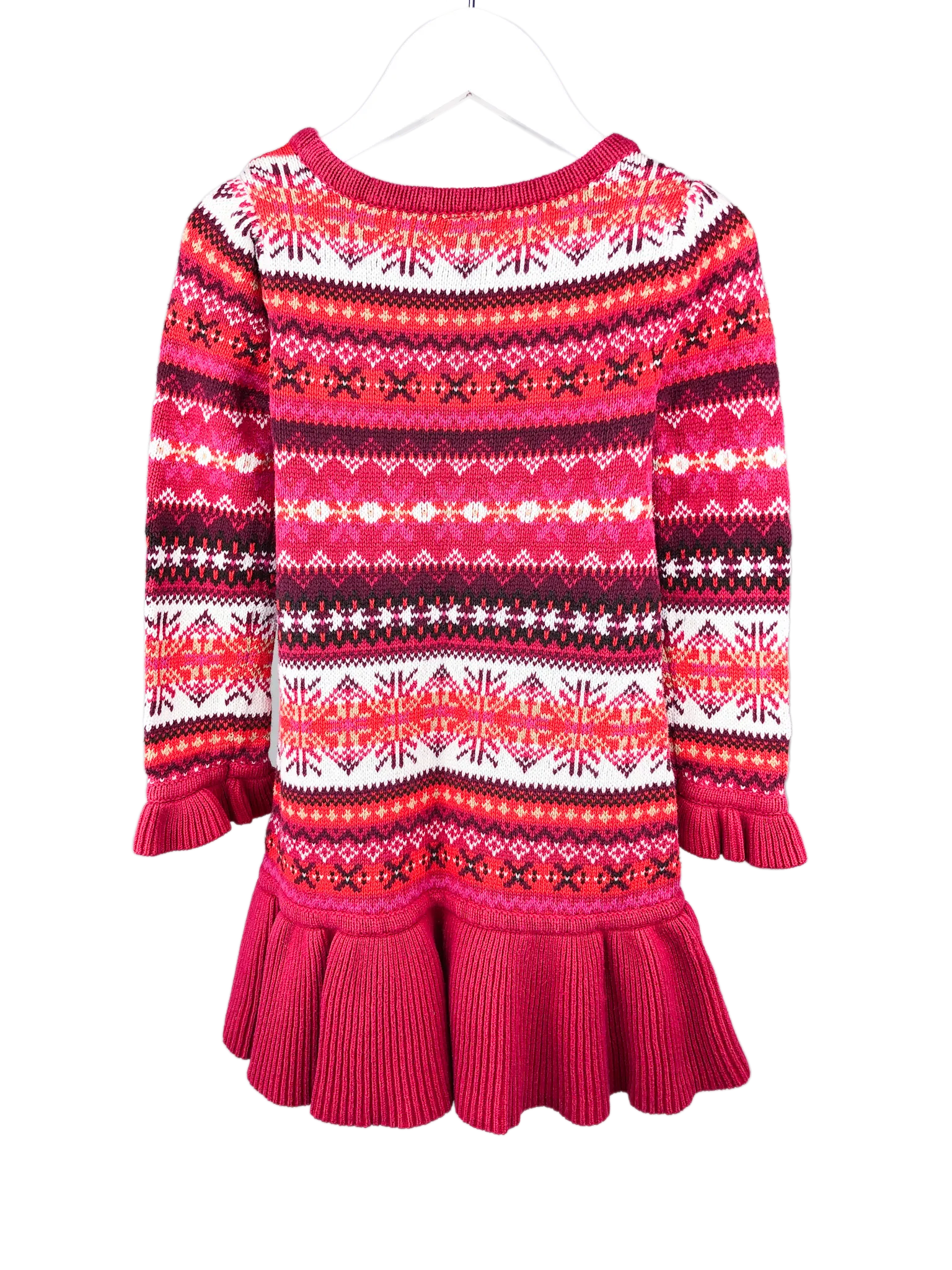 Baby Gap, Girls' Fairisle Sweater Dress, Fuchsia, Size 3