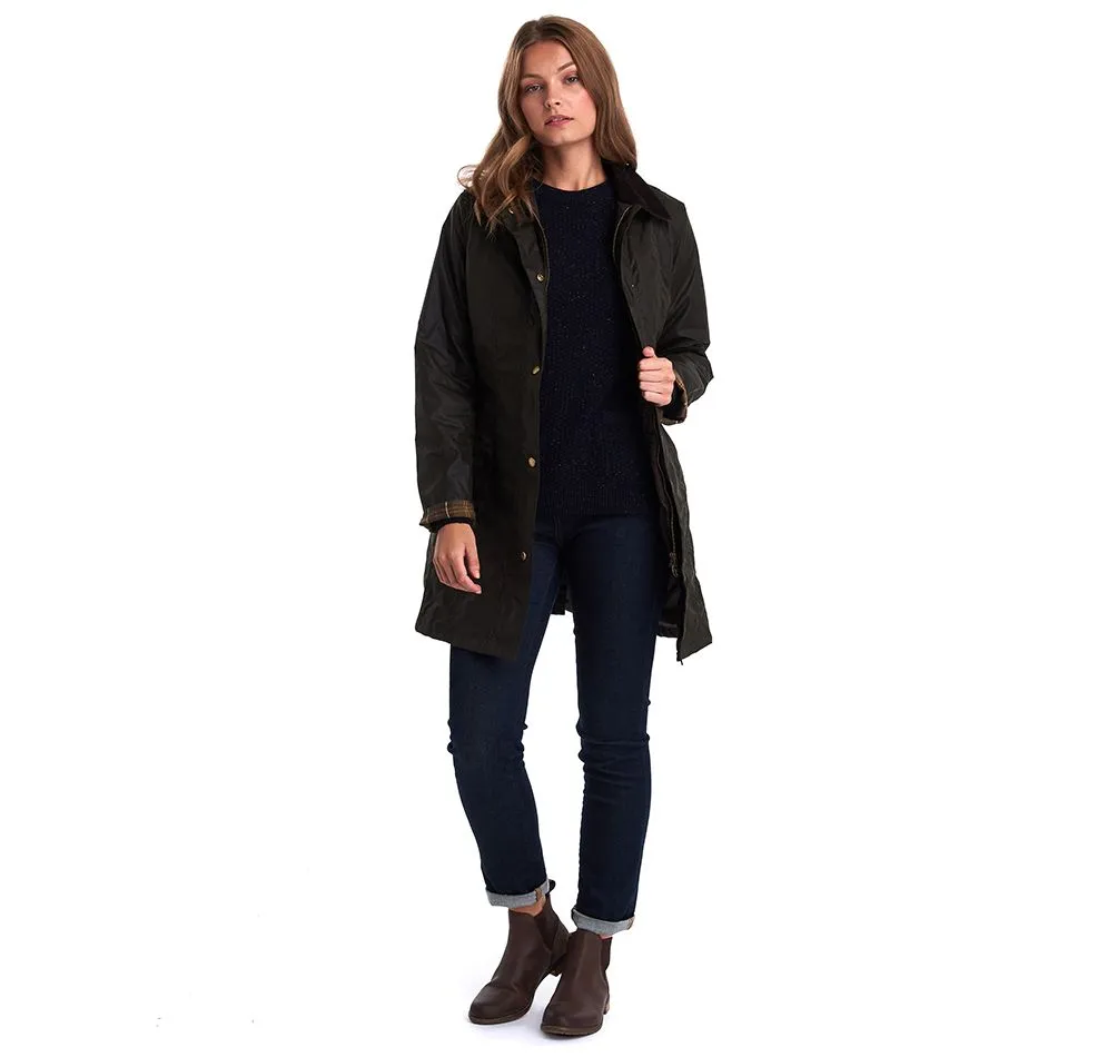 Barbour Olive Belsay Waxed Cotton Jacket (Ladies)