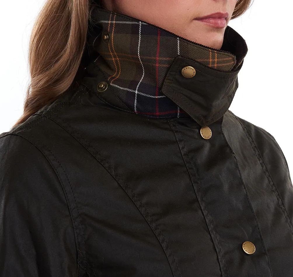 Barbour Olive Belsay Waxed Cotton Jacket (Ladies)