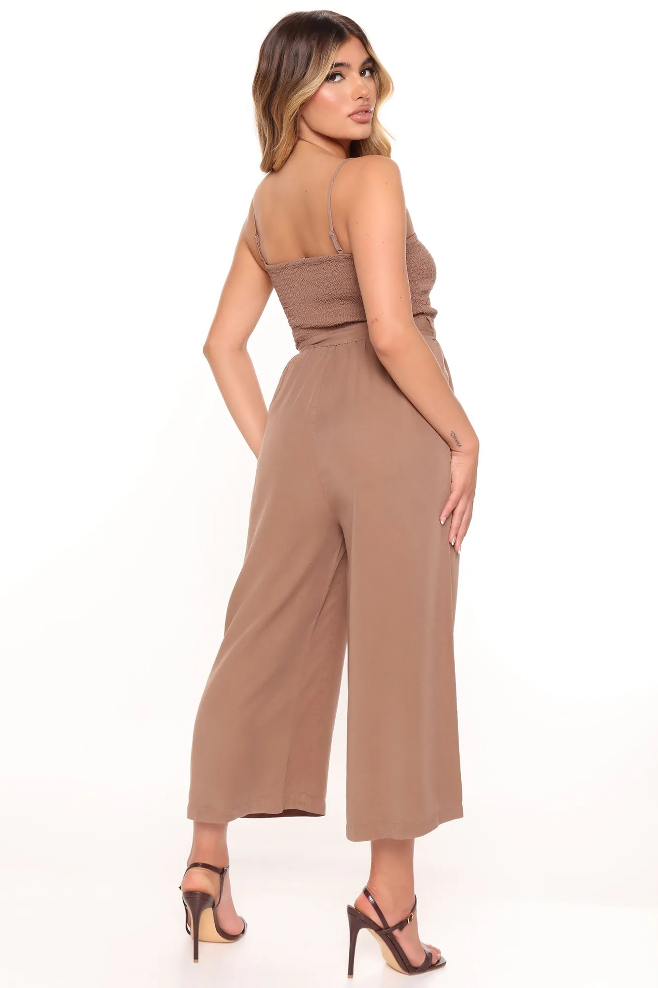 Beach Trips Tencel Jumpsuit - Mocha