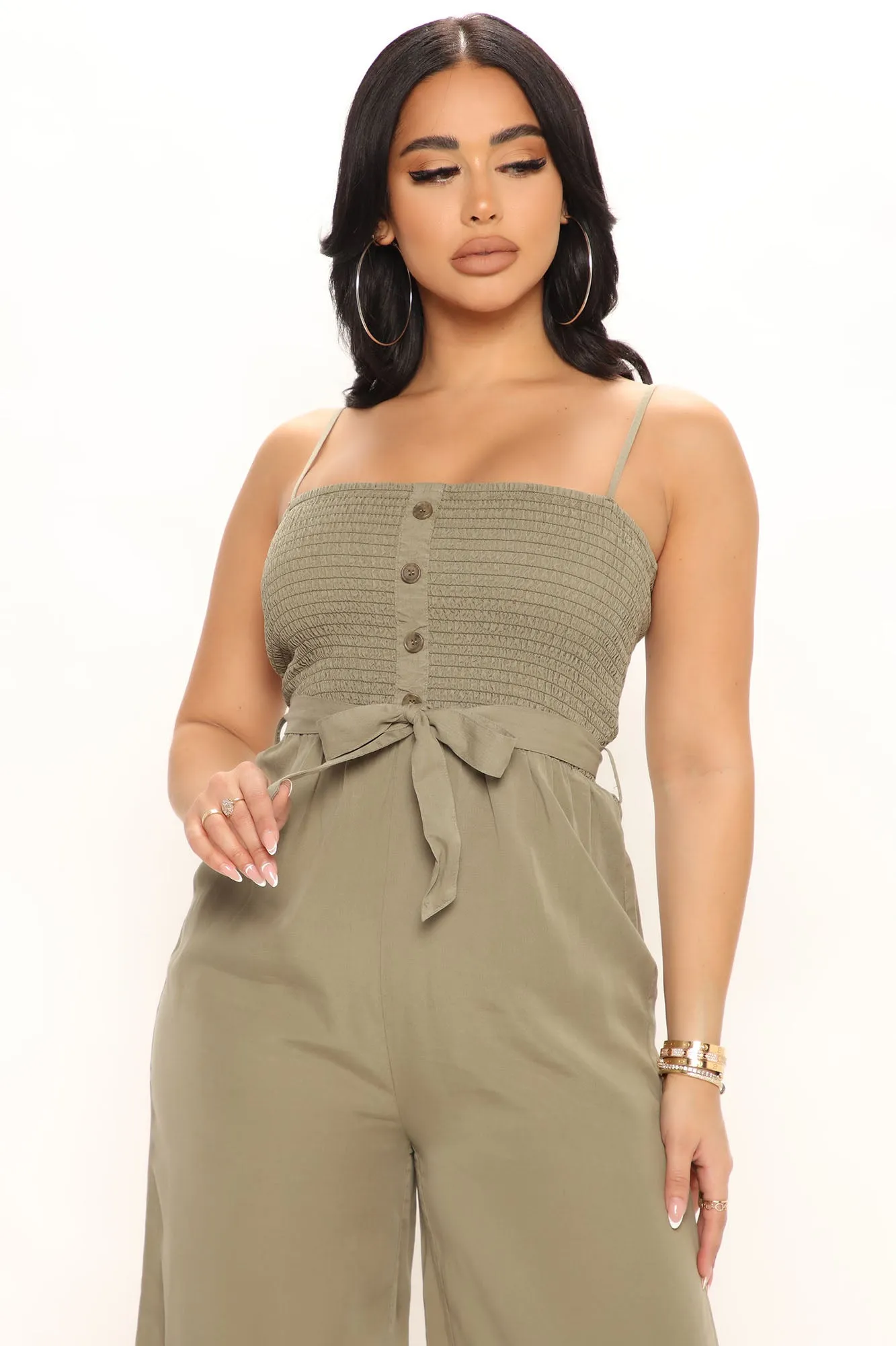 Beach Trips Tencel Jumpsuit - Olive