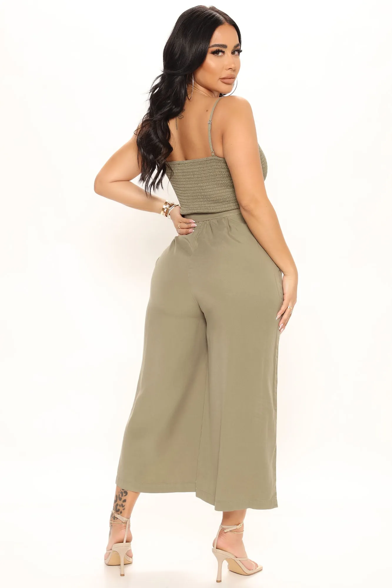 Beach Trips Tencel Jumpsuit - Olive