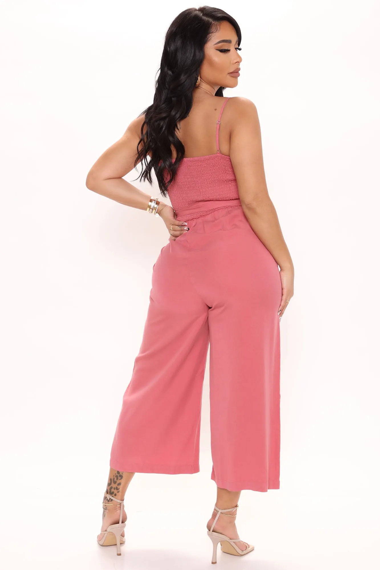 Beach Trips Tencel Jumpsuit - Pink