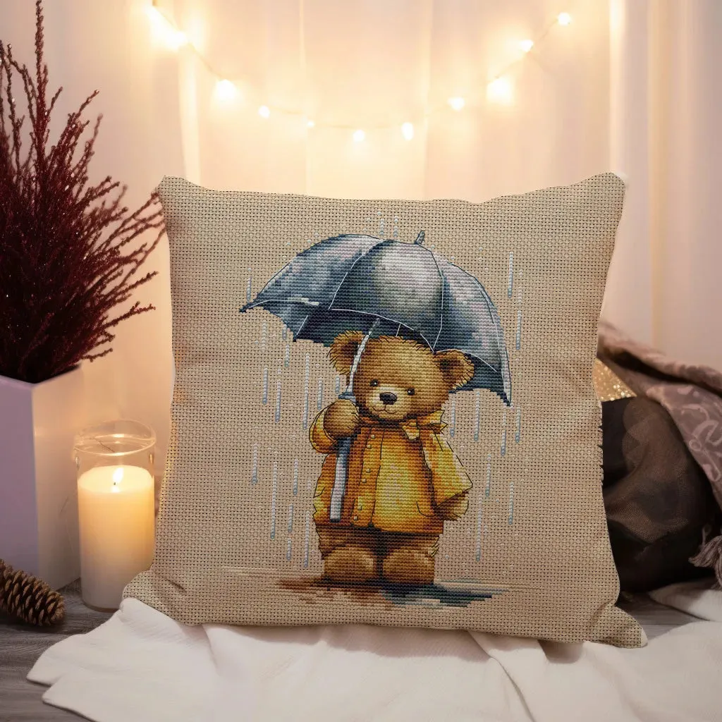 Bear with an Umbrella - PDF Cross Stitch Pattern