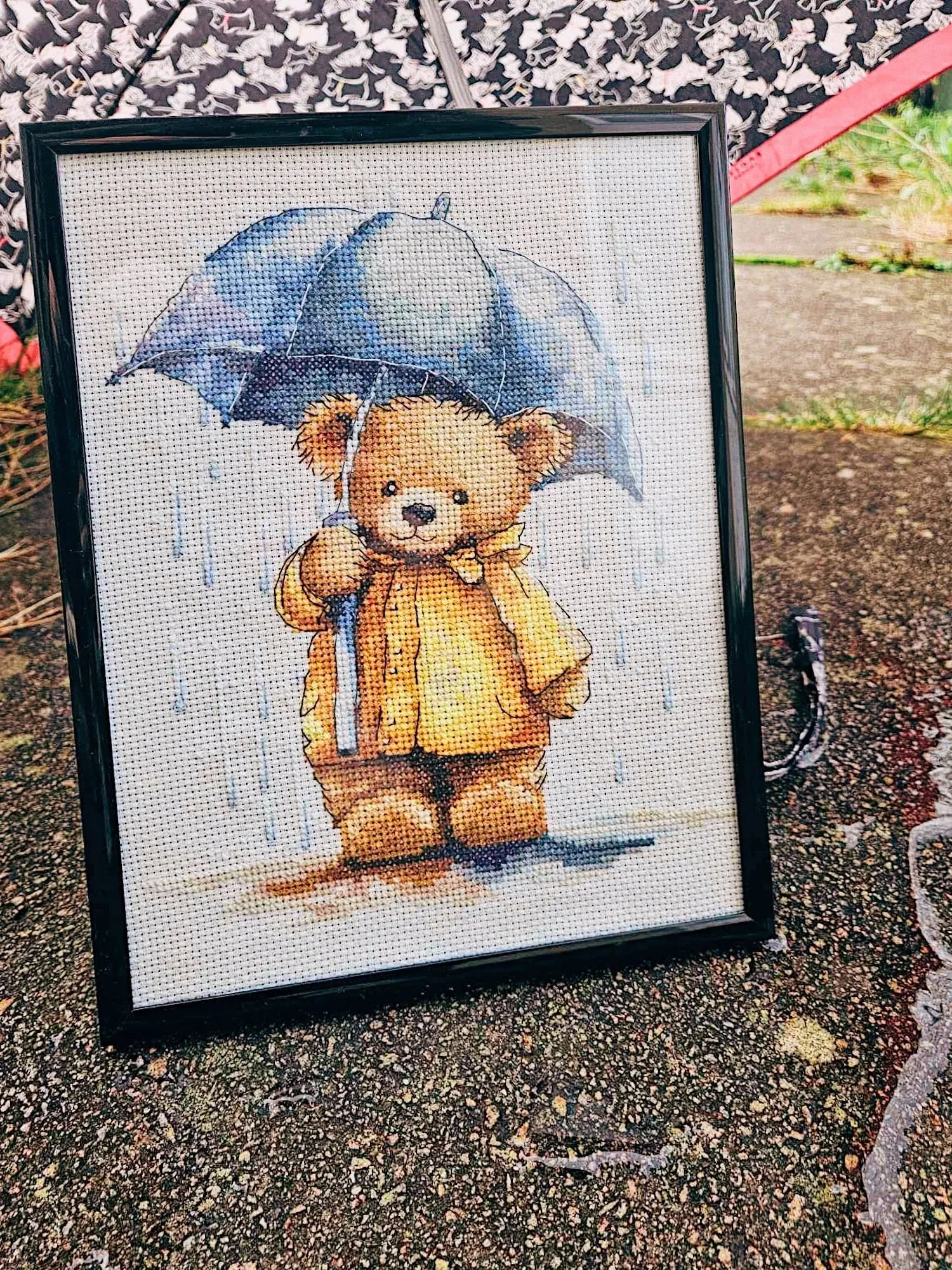 Bear with an Umbrella - PDF Cross Stitch Pattern