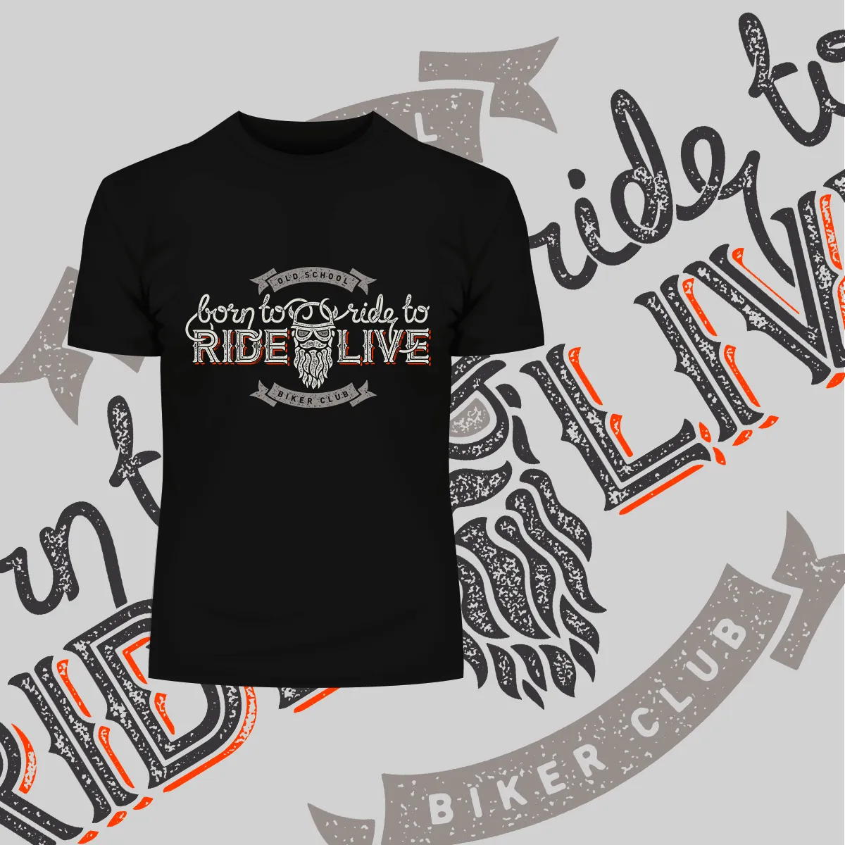 Beard Harley Biker Born to ride, ride to live Crew Neck T-shirt & Tank Top