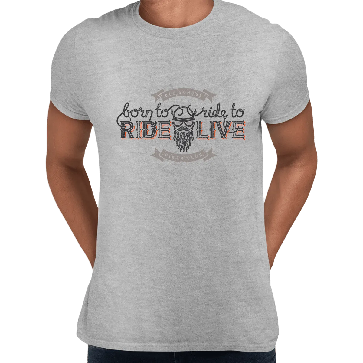 Beard Harley Biker Born to ride, ride to live Crew Neck T-shirt & Tank Top