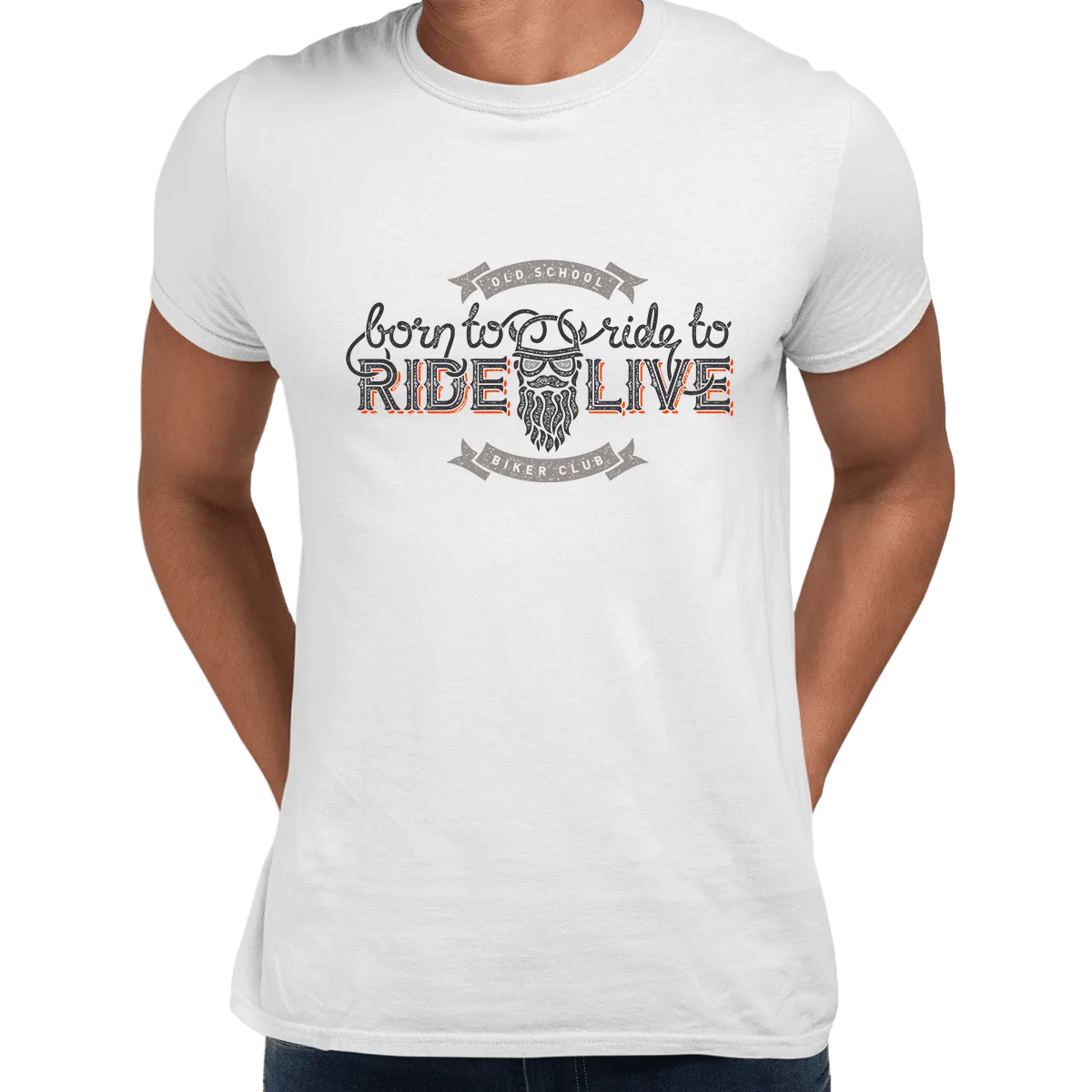 Beard Harley Biker Born to ride, ride to live Crew Neck T-shirt & Tank Top