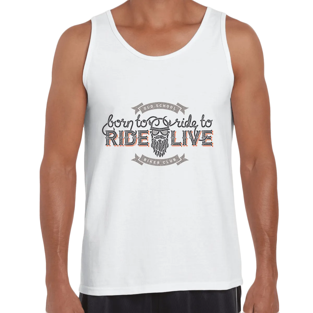 Beard Harley Biker Born to ride, ride to live Crew Neck T-shirt & Tank Top