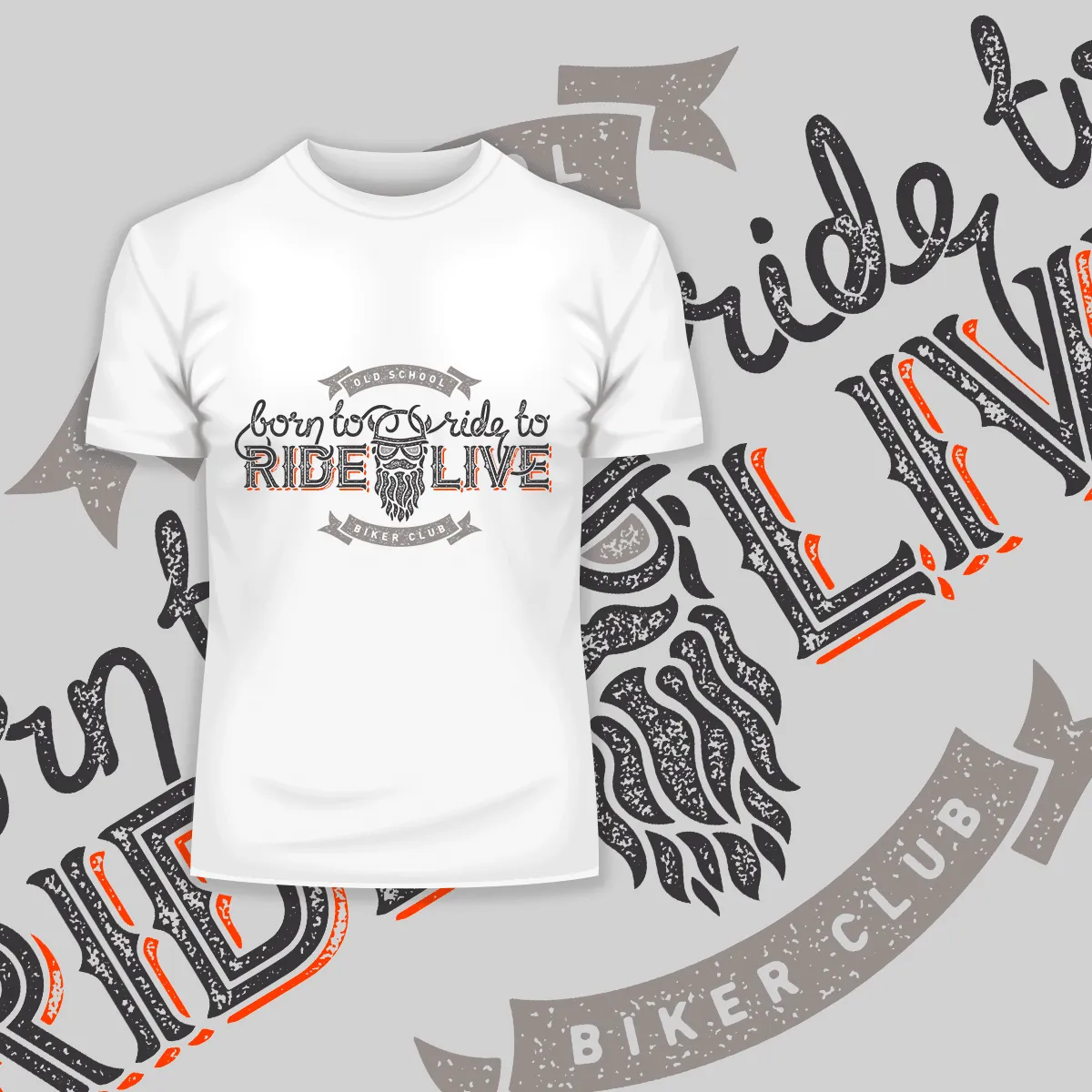 Beard Harley Biker Born to ride, ride to live Crew Neck T-shirt & Tank Top