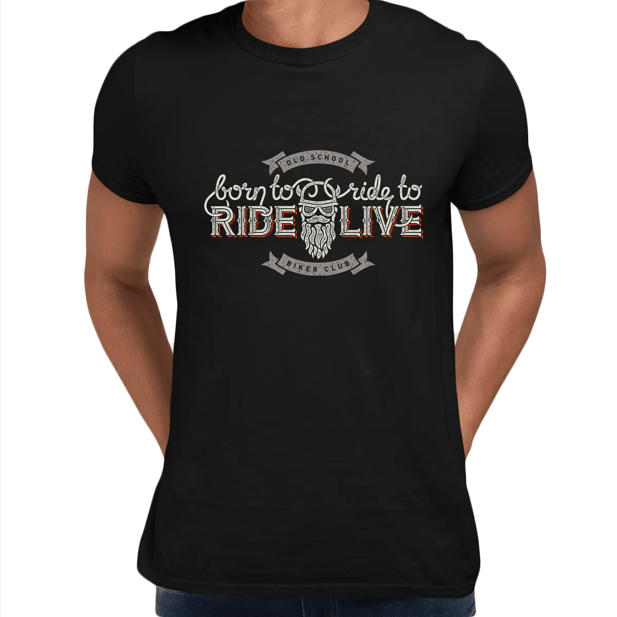 Beard Harley Biker Born to ride, ride to live Crew Neck T-shirt & Tank Top