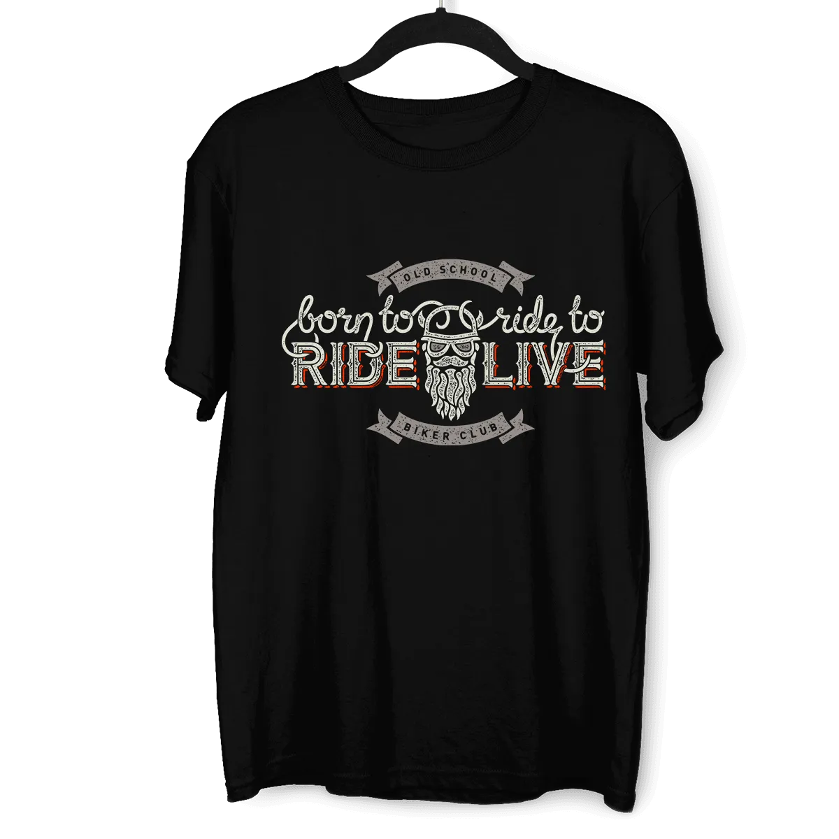 Beard Harley Biker Born to ride, ride to live Crew Neck T-shirt & Tank Top