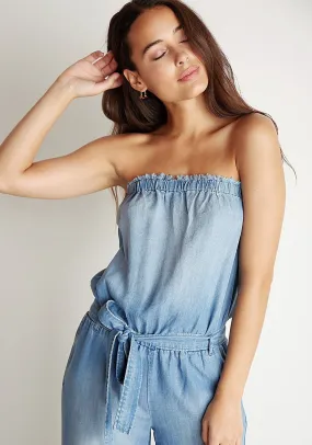 Bella Dahl - Strapless Frayed Jumpsuit Ombre Wash