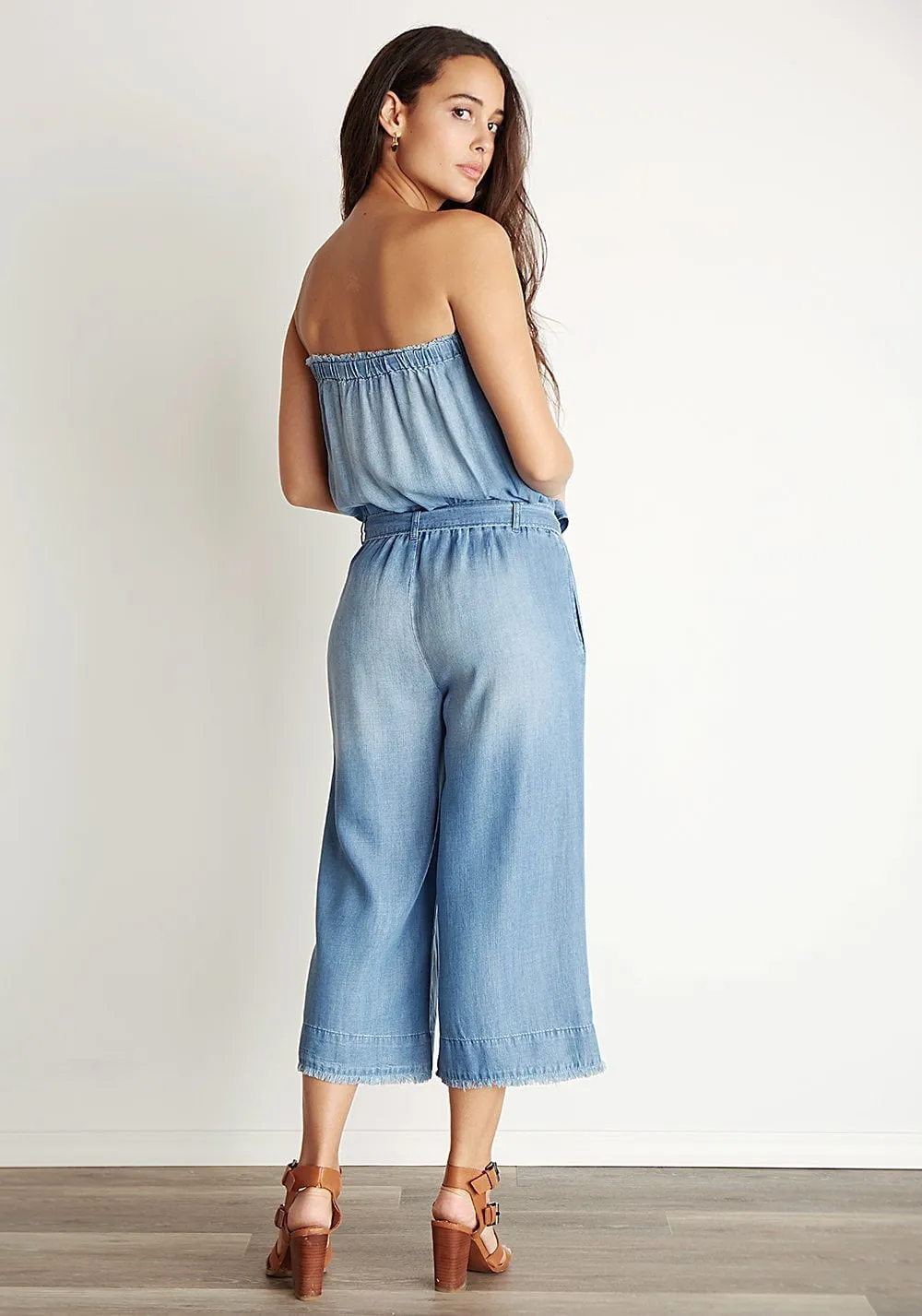 Bella Dahl - Strapless Frayed Jumpsuit Ombre Wash