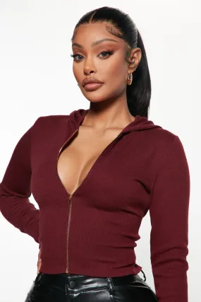 Better Days Crop Hoodie - Wine