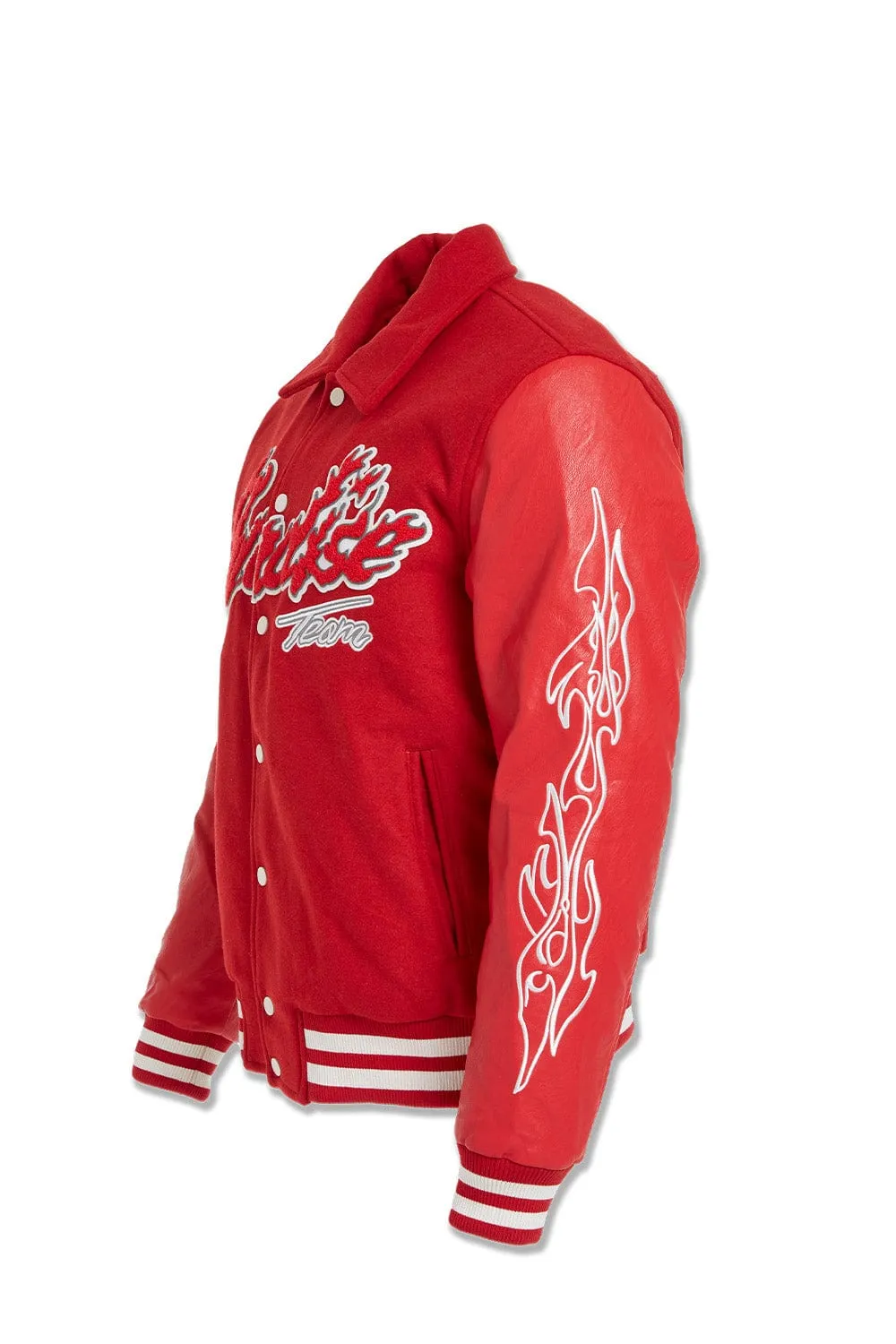 Big Men's Paradise Tour Varsity Jacket (Red)