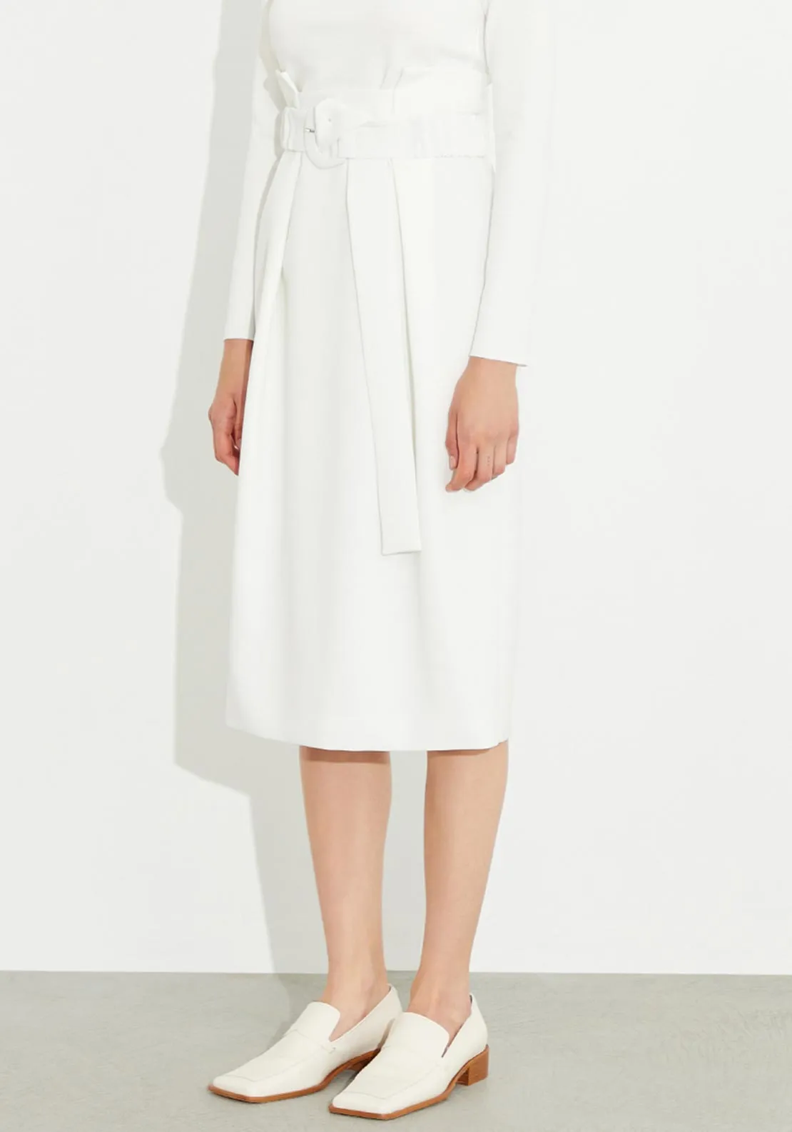 Birelin Crepe Midi Pencil Skirt, Off White