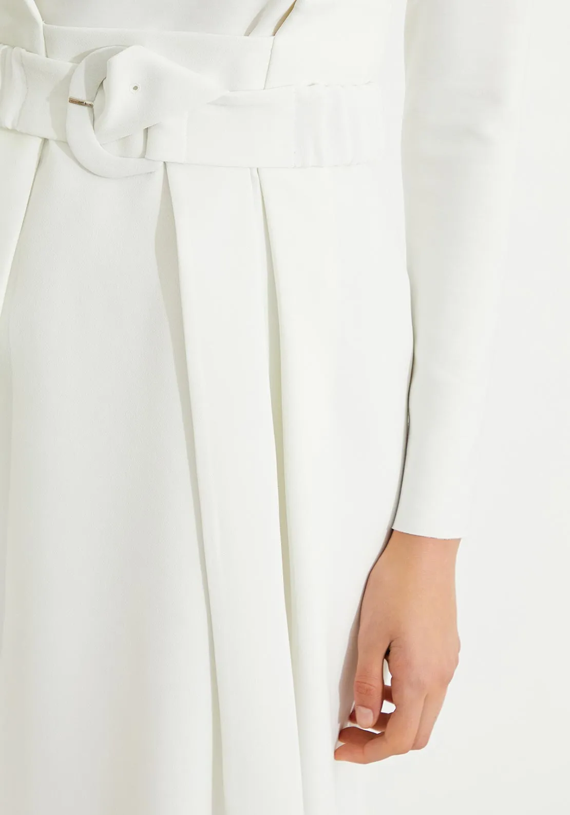 Birelin Crepe Midi Pencil Skirt, Off White